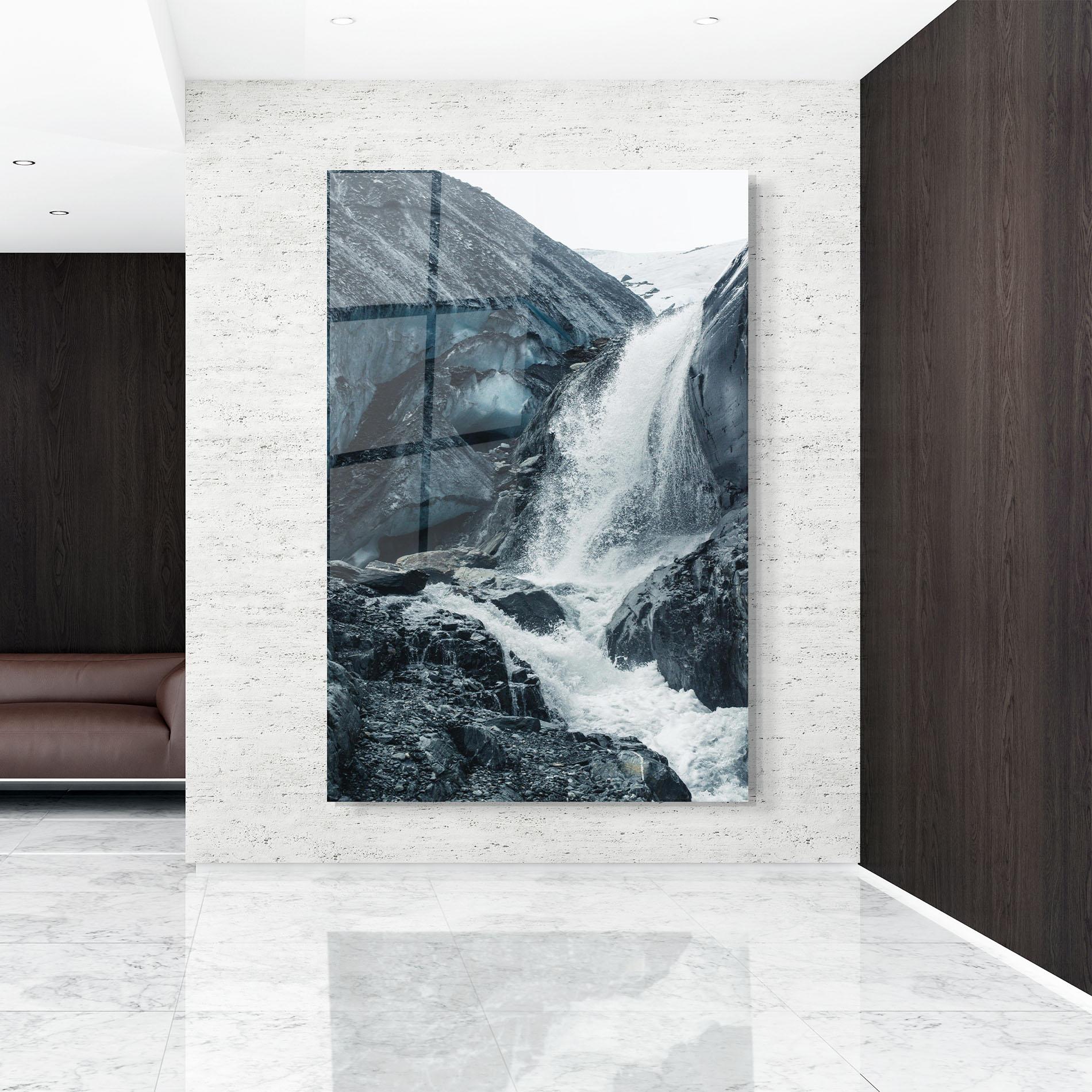 Üvegkép Blue Rocks Waterfall mockup 9