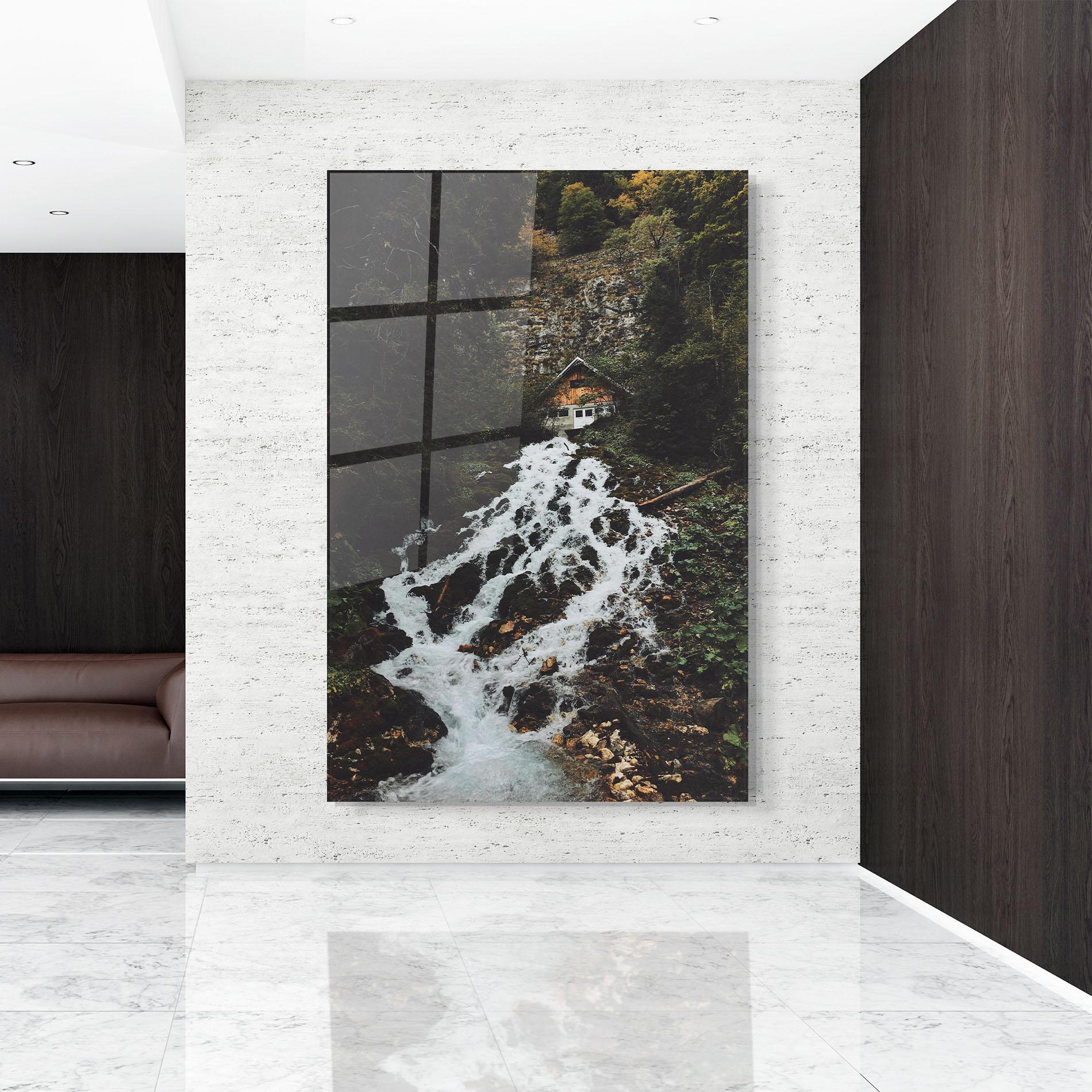 Üvegkép Waterfall From Home mockup 9