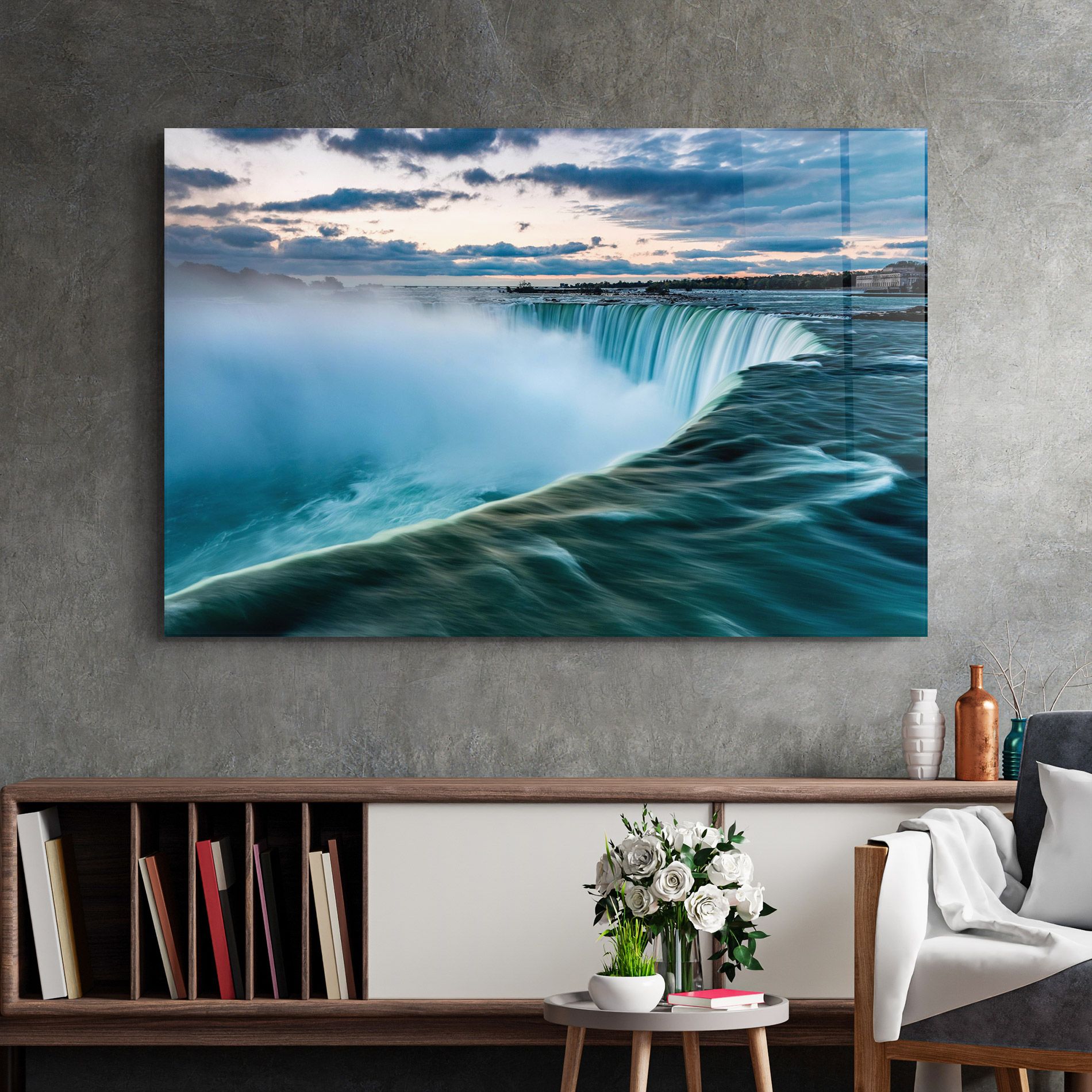 Dreamy Blue Waterfall mockup 2