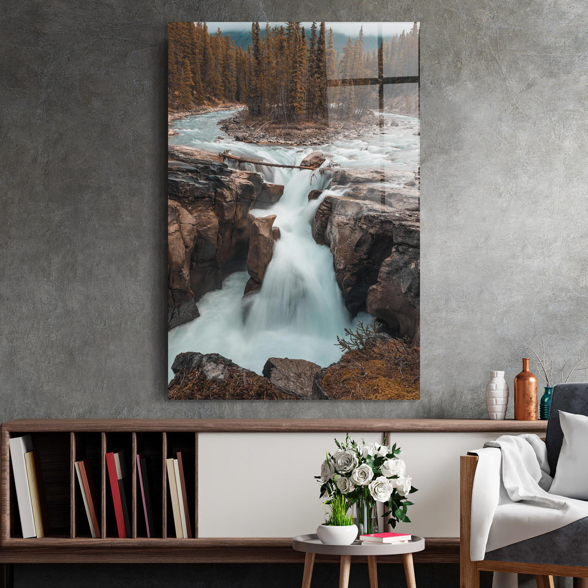 Üvegkép Orange Trees Waterfall mockup 2