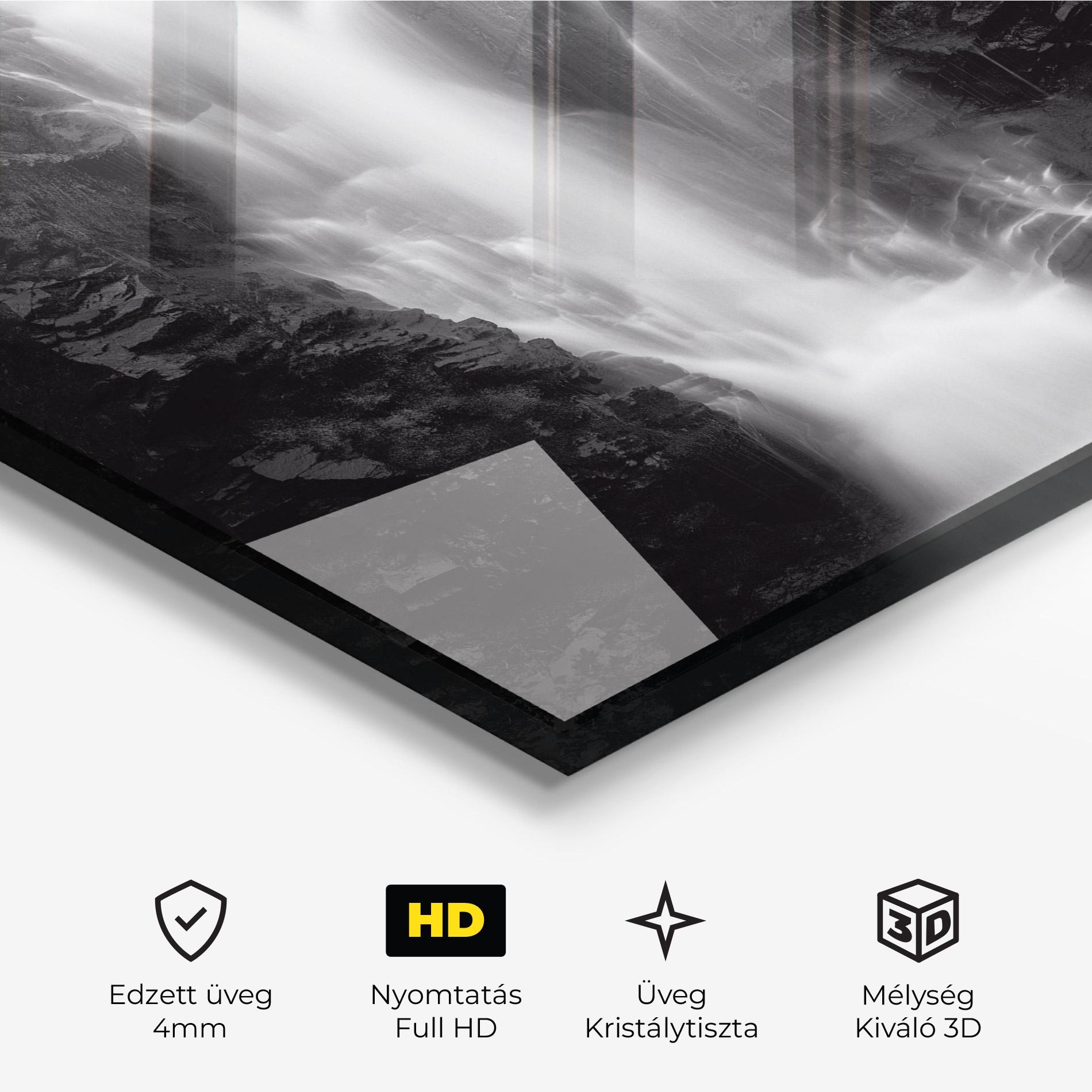Üvegkép Black Rock Waterfall View mockup 3
