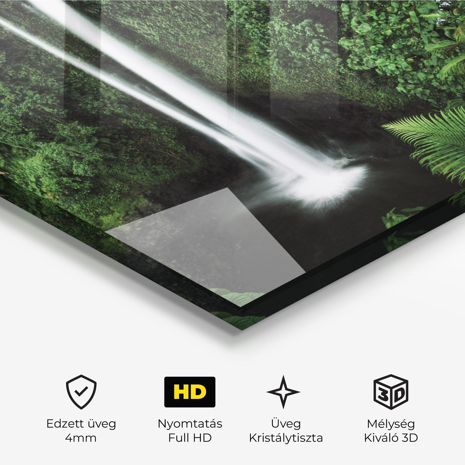 Üvegkép Green Nature Waterfall mockup 3