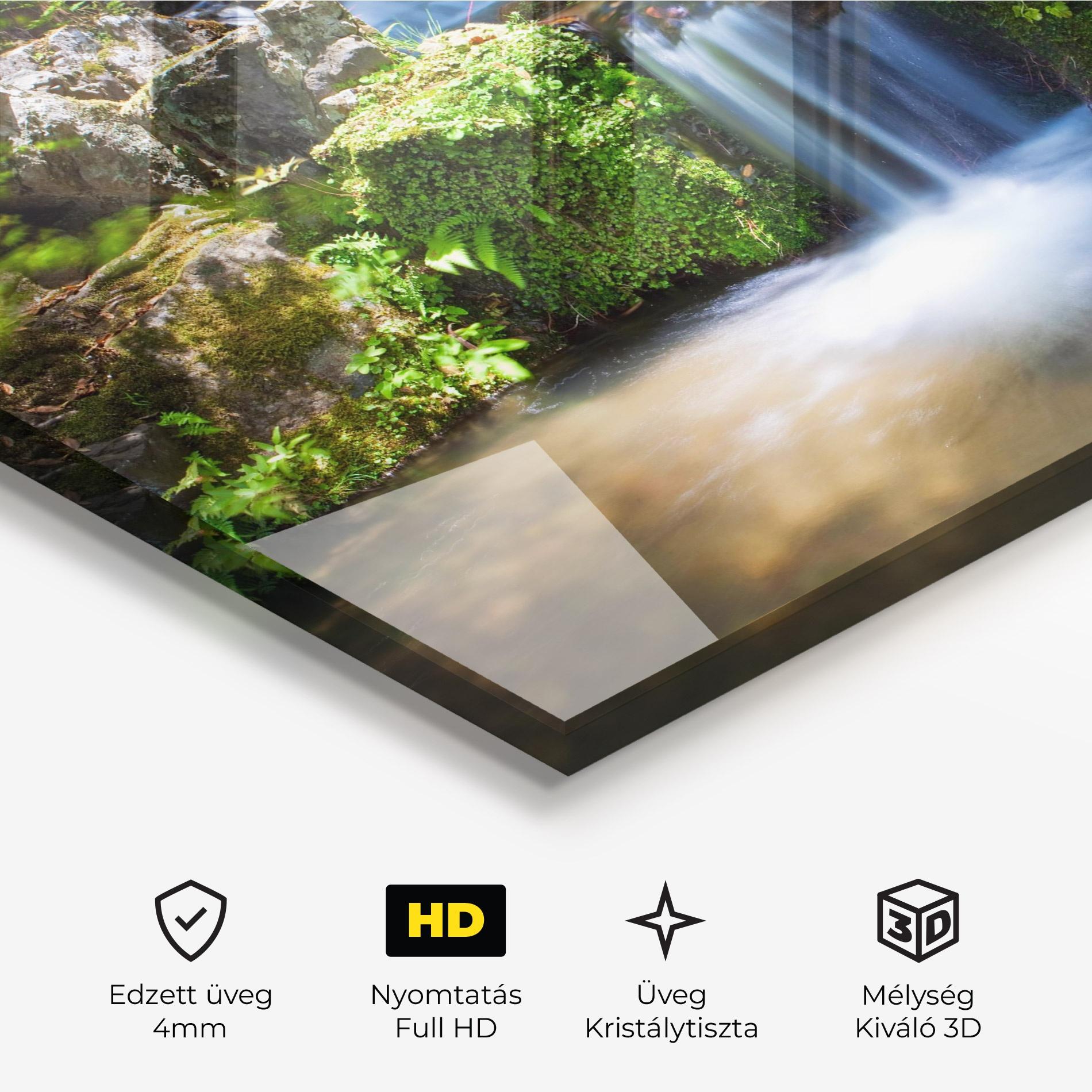 Üvegkép Jungle View Waterfall mockup 3