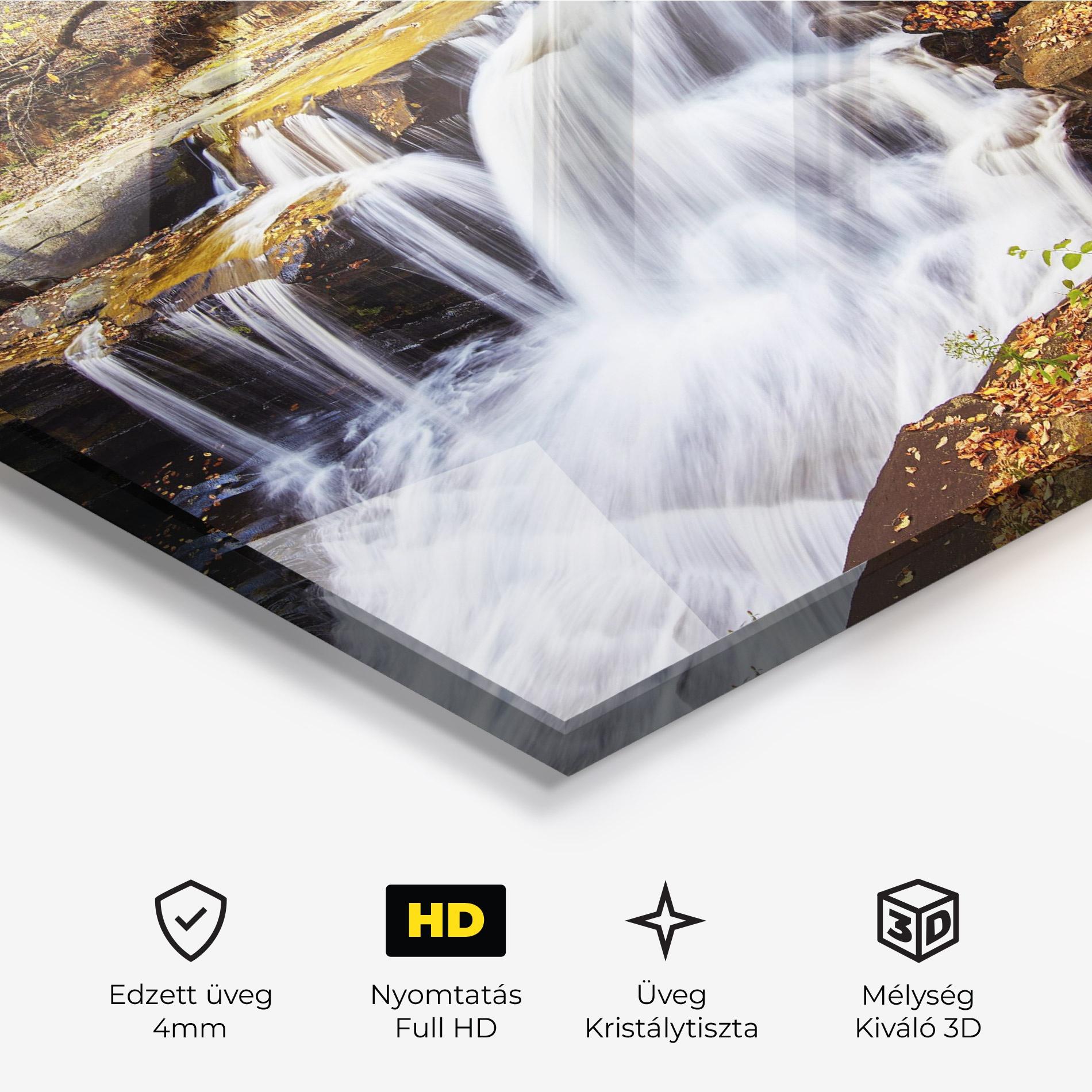 Üvegkép Pretty Autumn Waterfall mockup 3