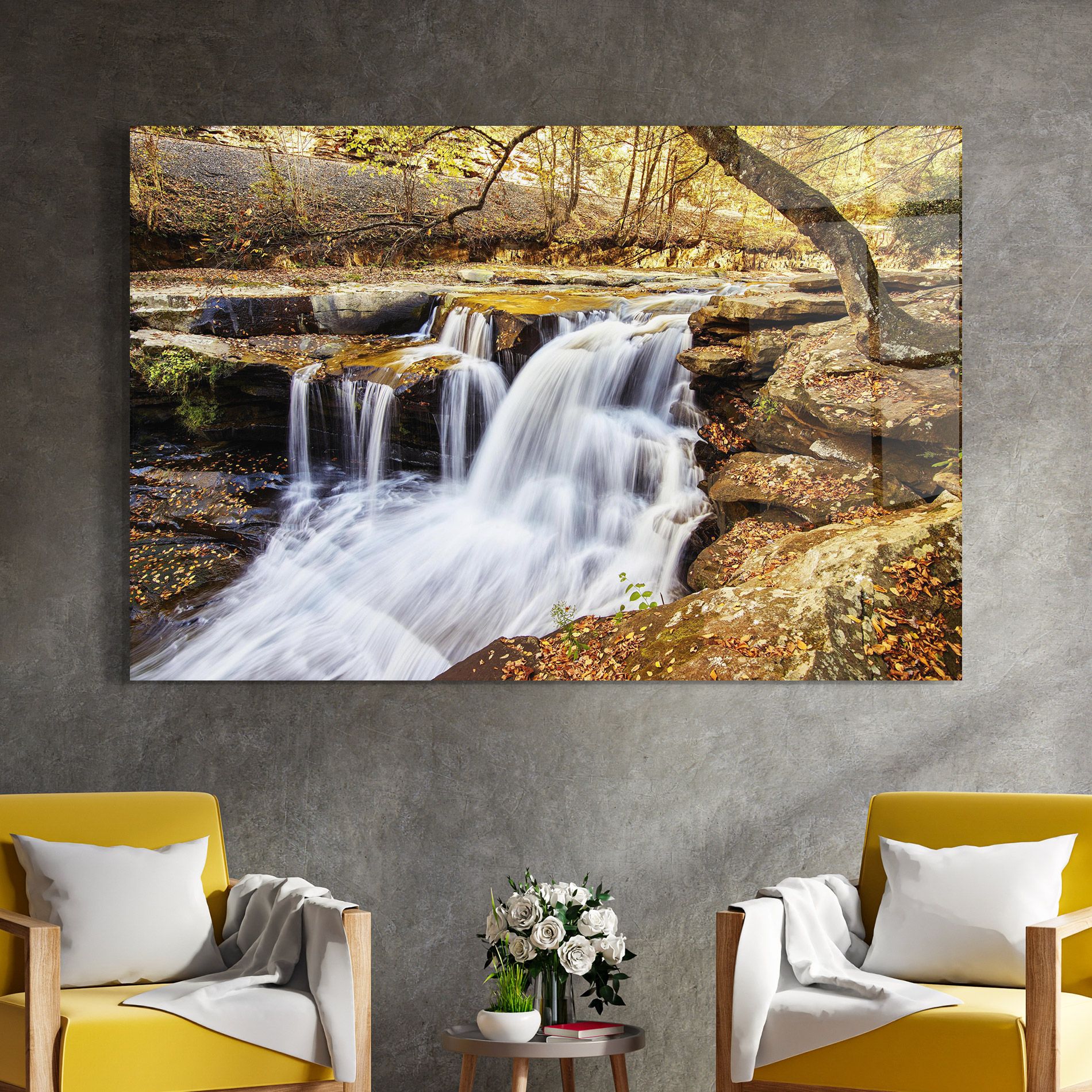 Pretty Autumn Waterfall mockup 4