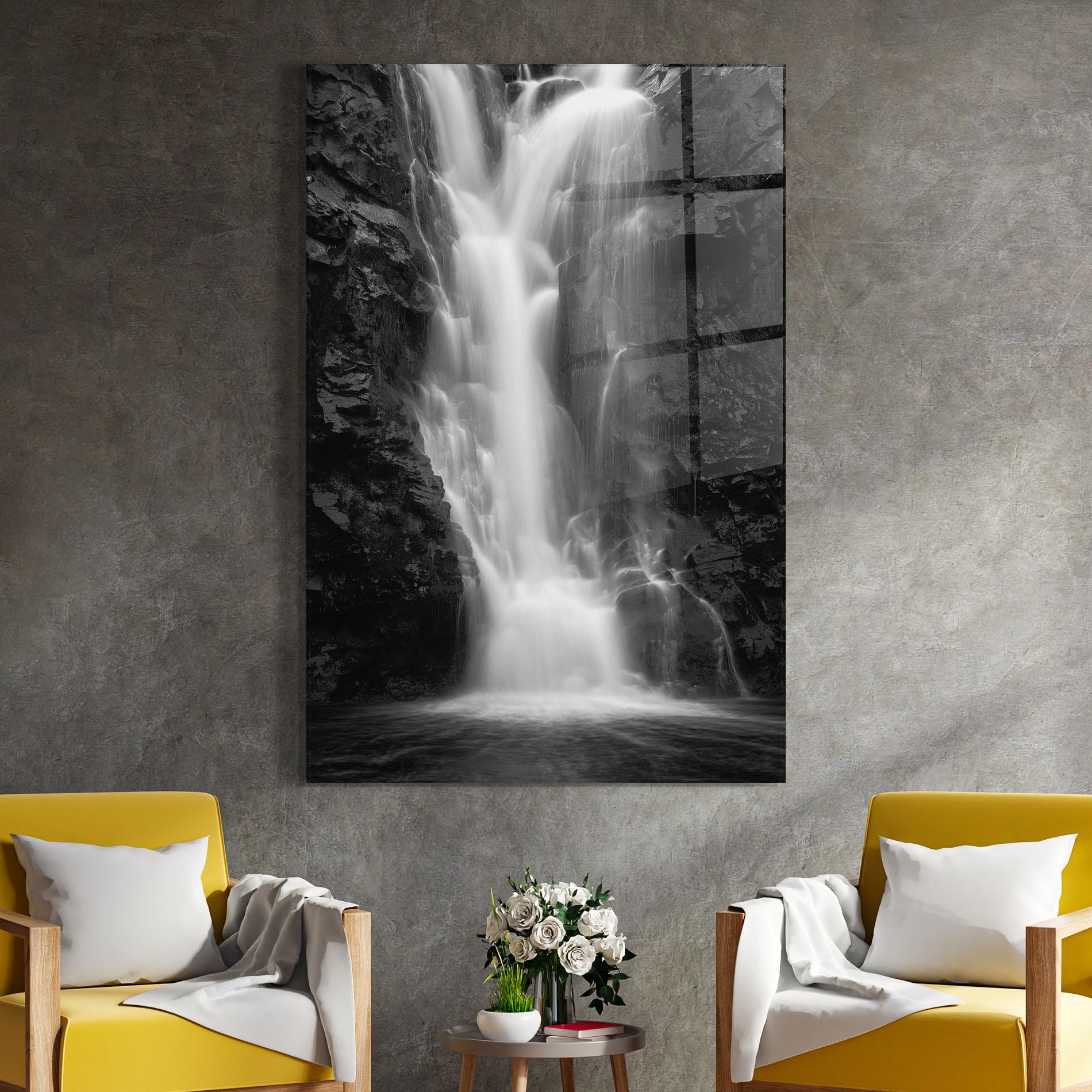 Üvegkép Black Rock Waterfall View mockup 4