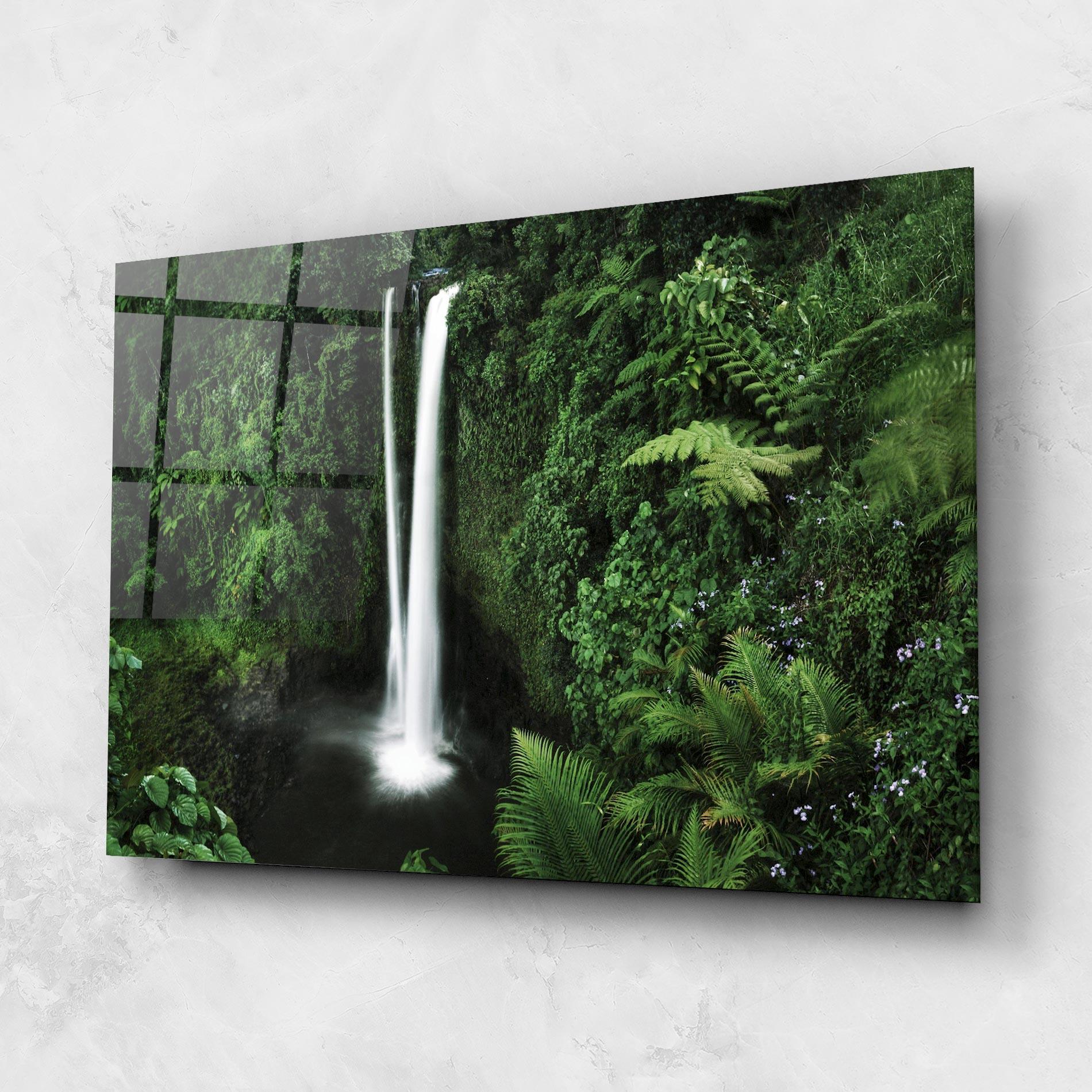 Üvegkép Green Nature Waterfall mockup 1