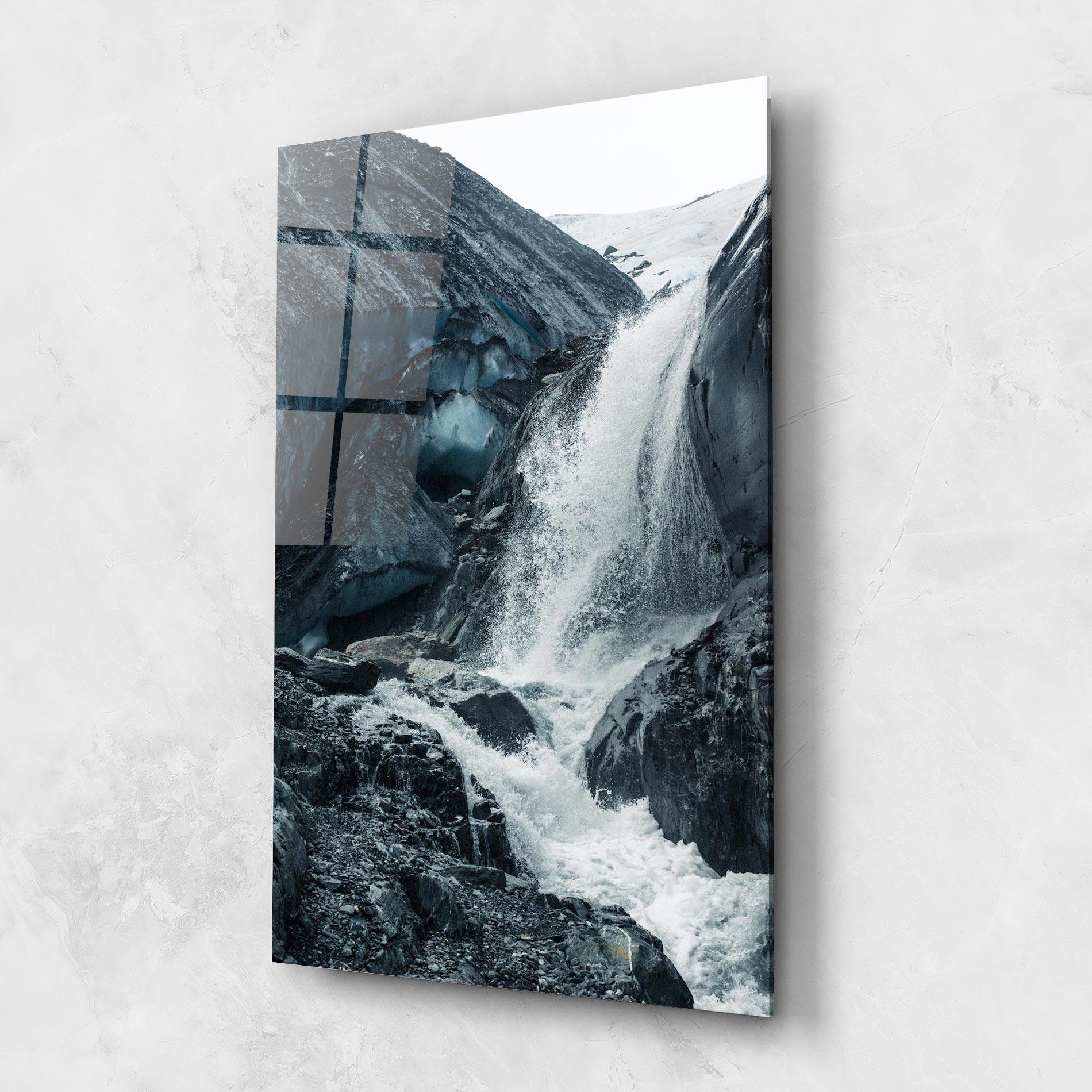 Üvegkép Blue Rocks Waterfall mockup 1