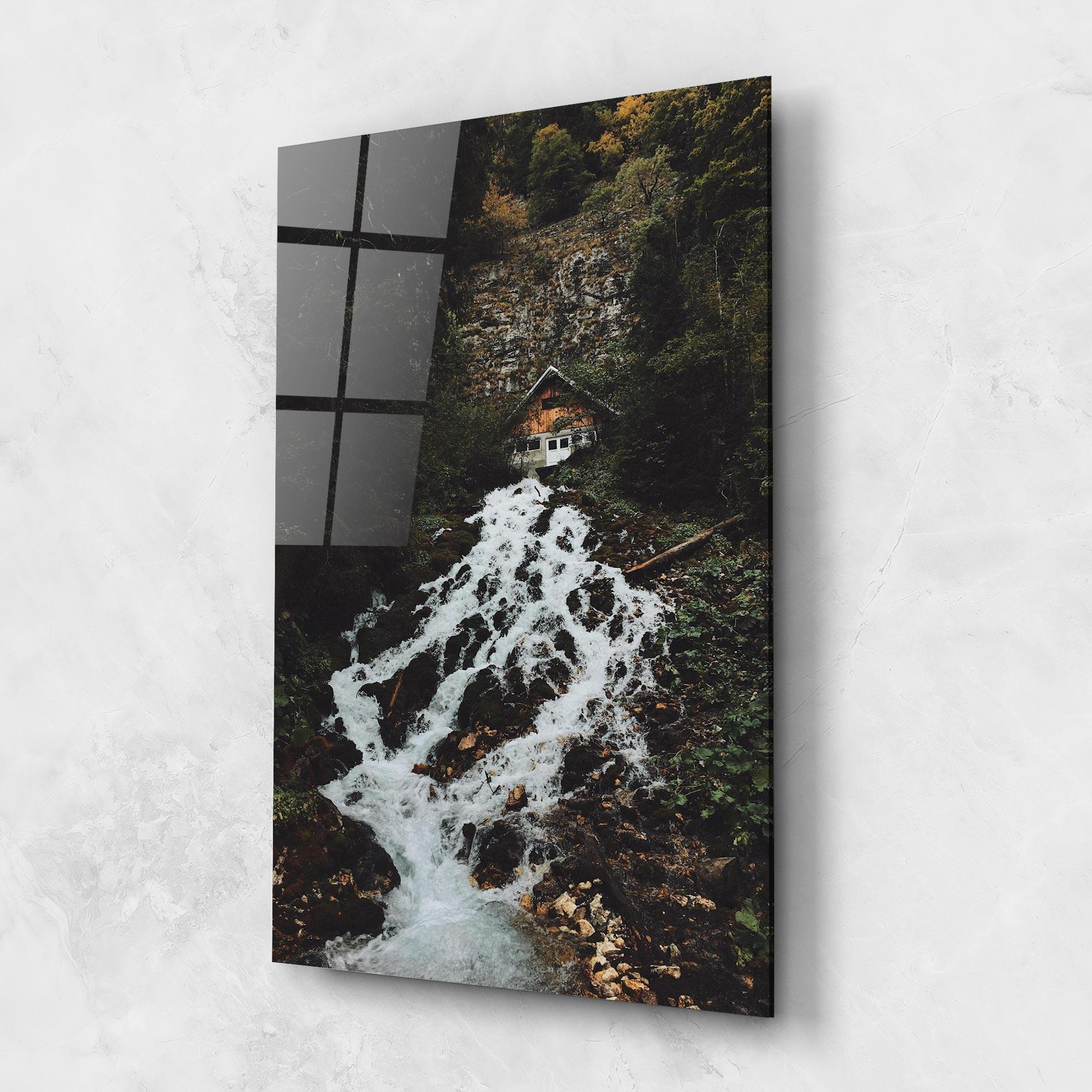 Üvegkép Waterfall From Home mockup 1