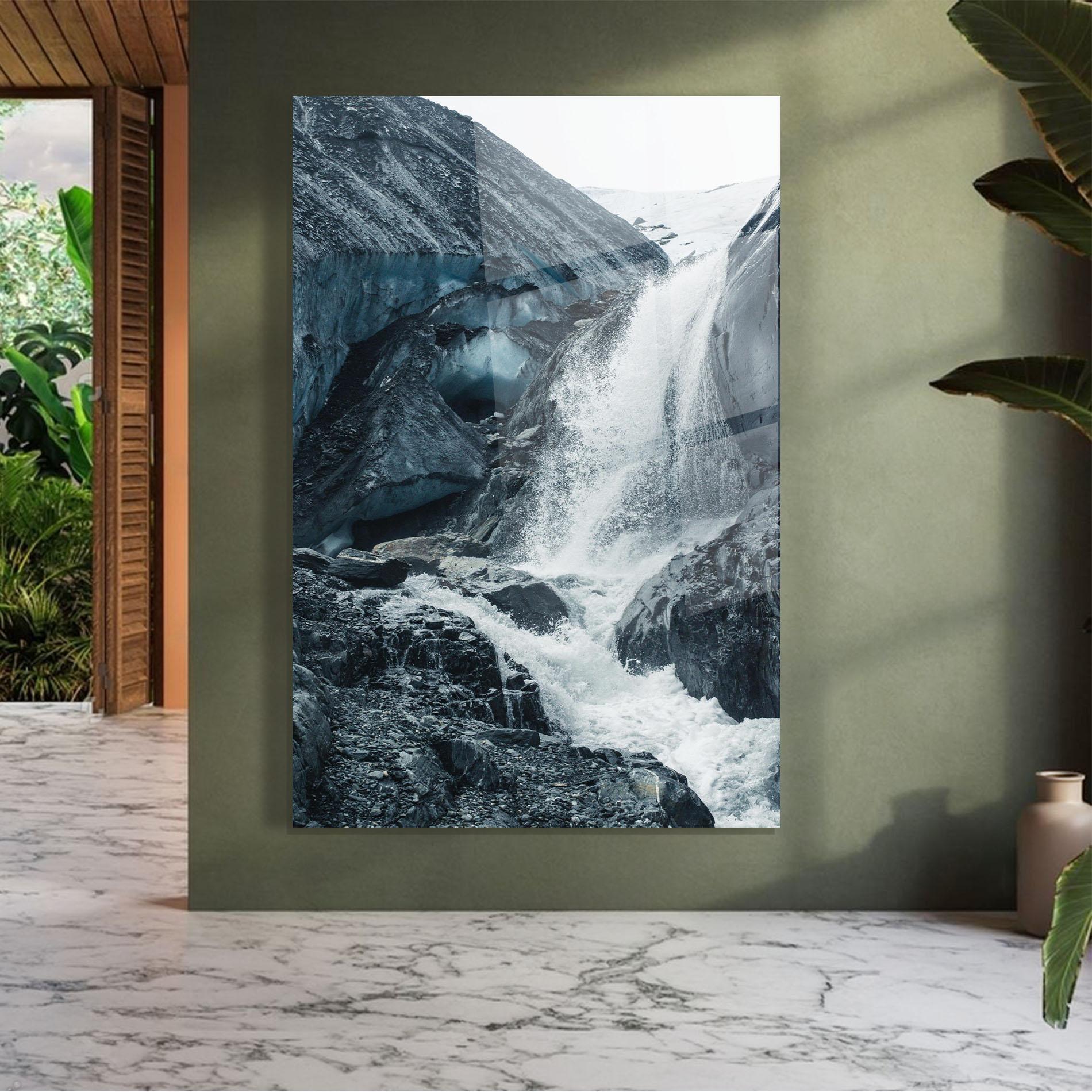 Üvegkép Blue Rocks Waterfall mockup 7