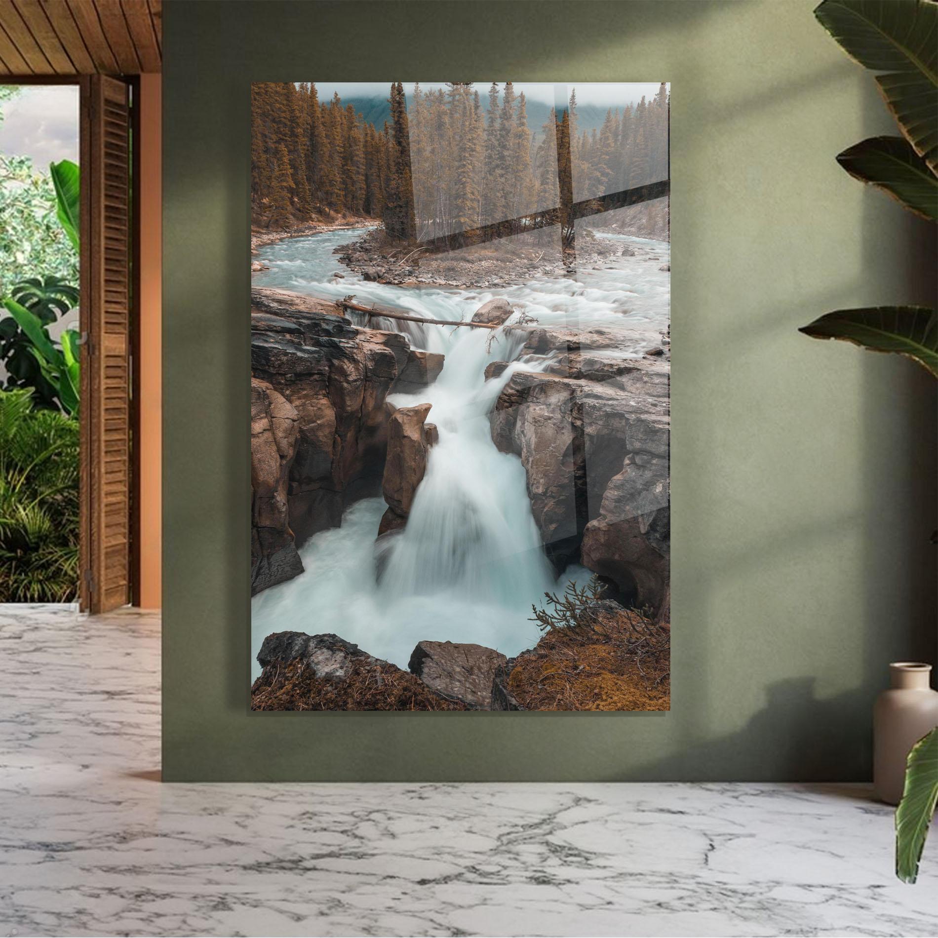 Üvegkép Orange Trees Waterfall mockup 7