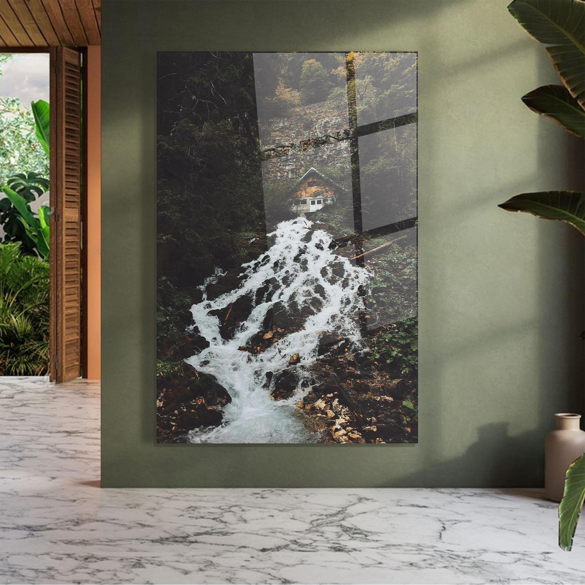 Üvegkép Waterfall From Home mockup 7