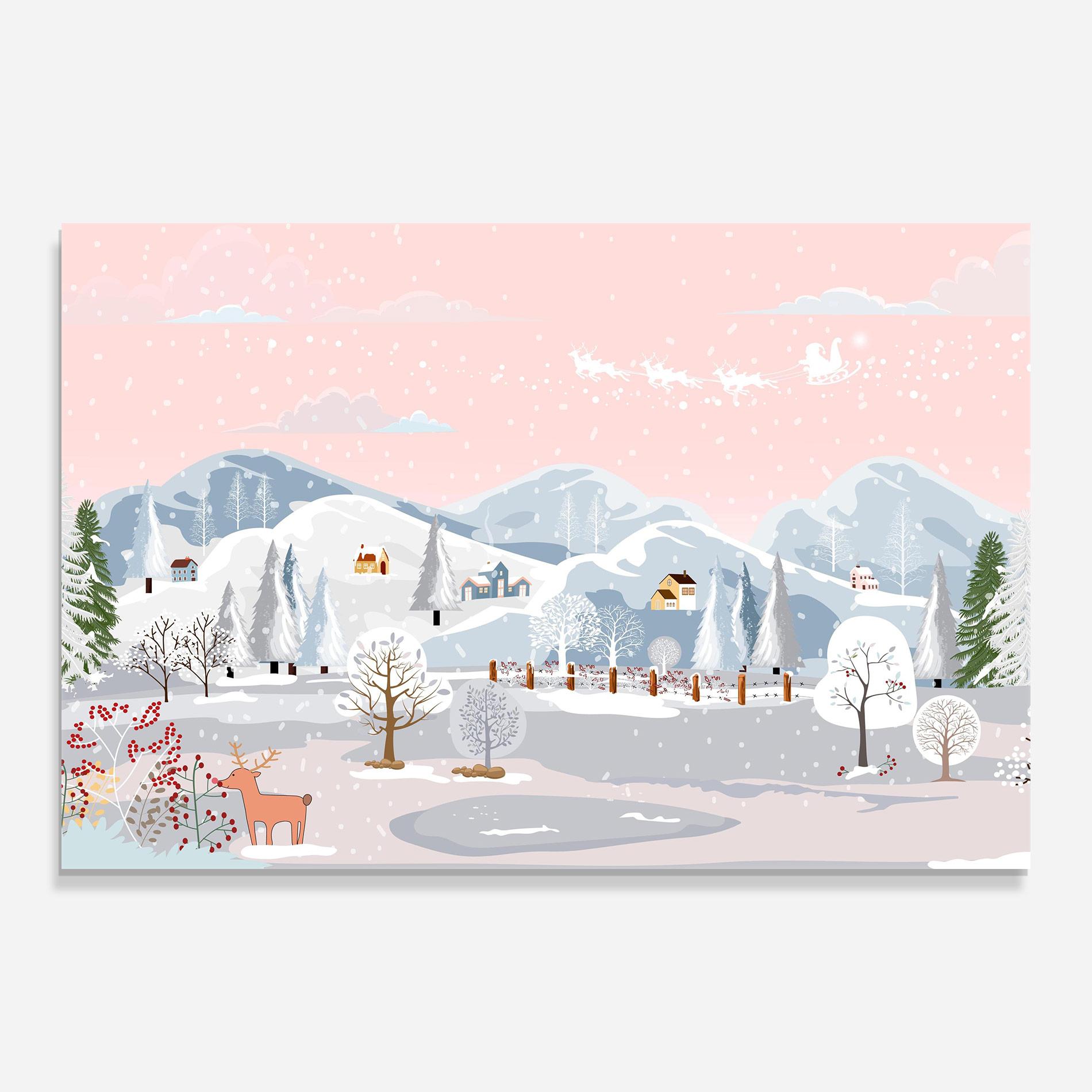 Üvegkép Pink Sky Winter mockup 0