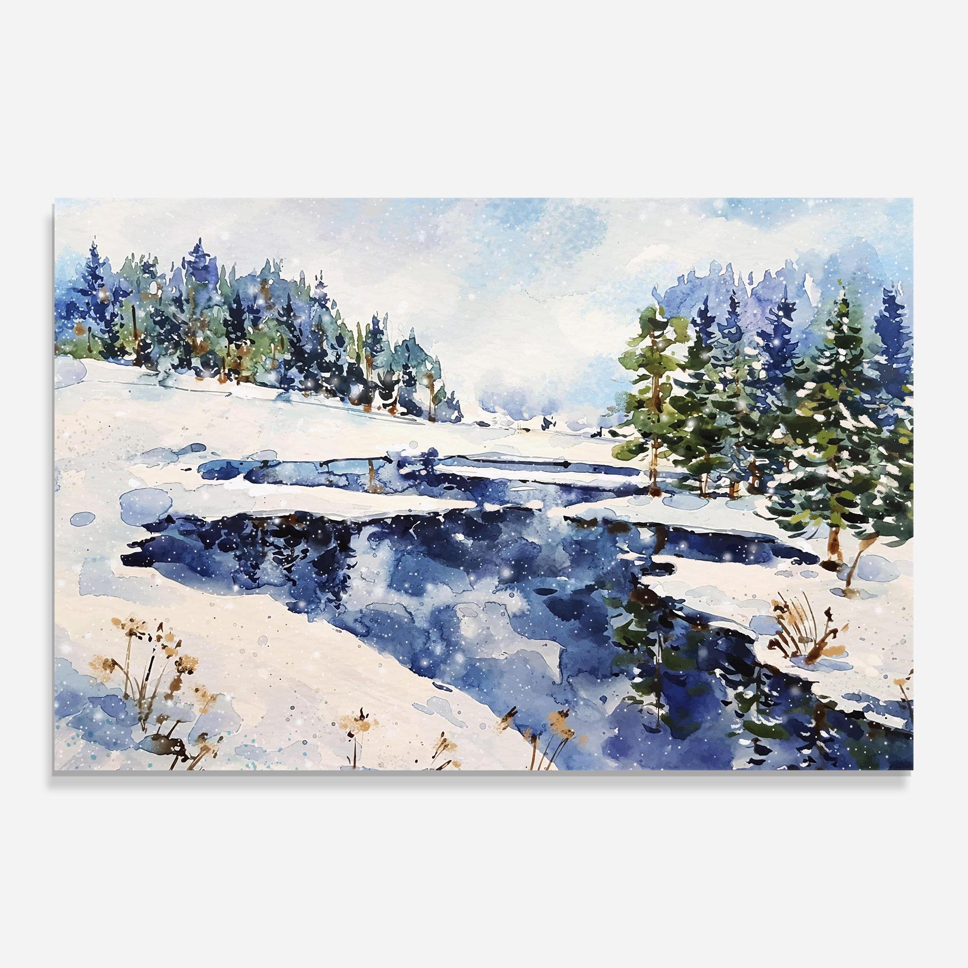 Üvegkép Winter Painting mockup 0