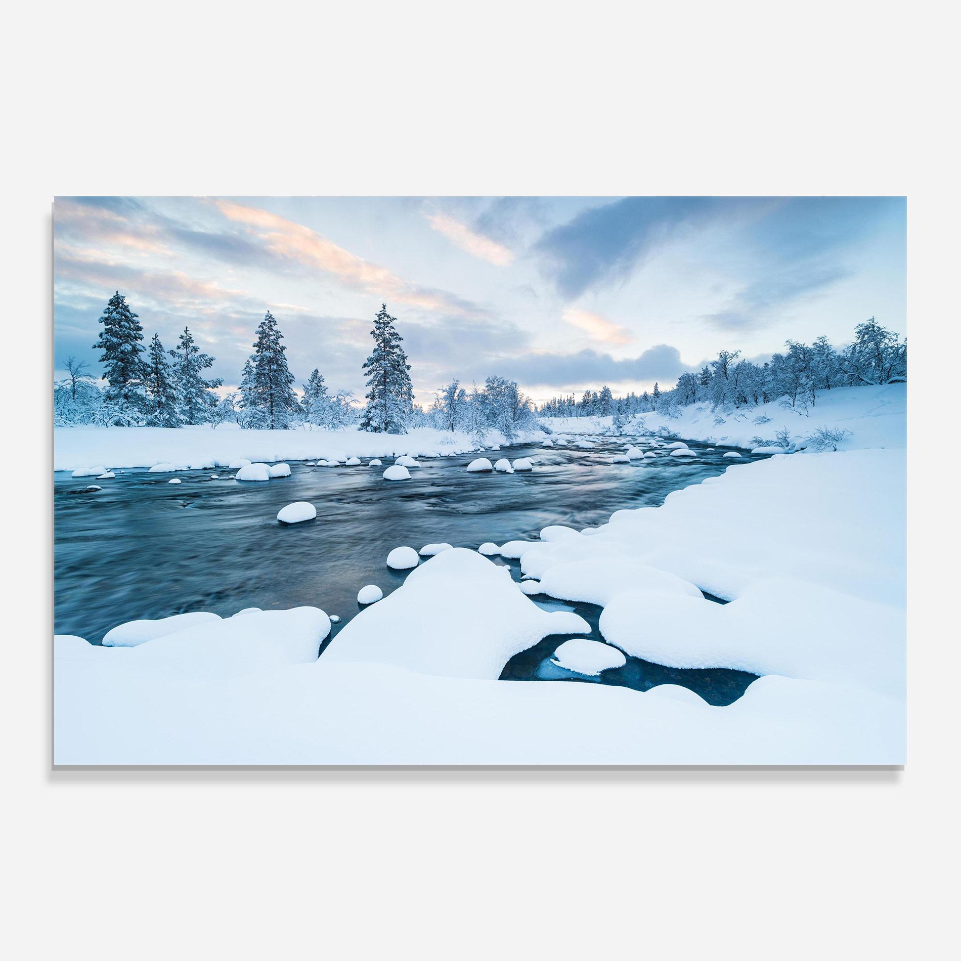 Üvegkép Winter River mockup 0