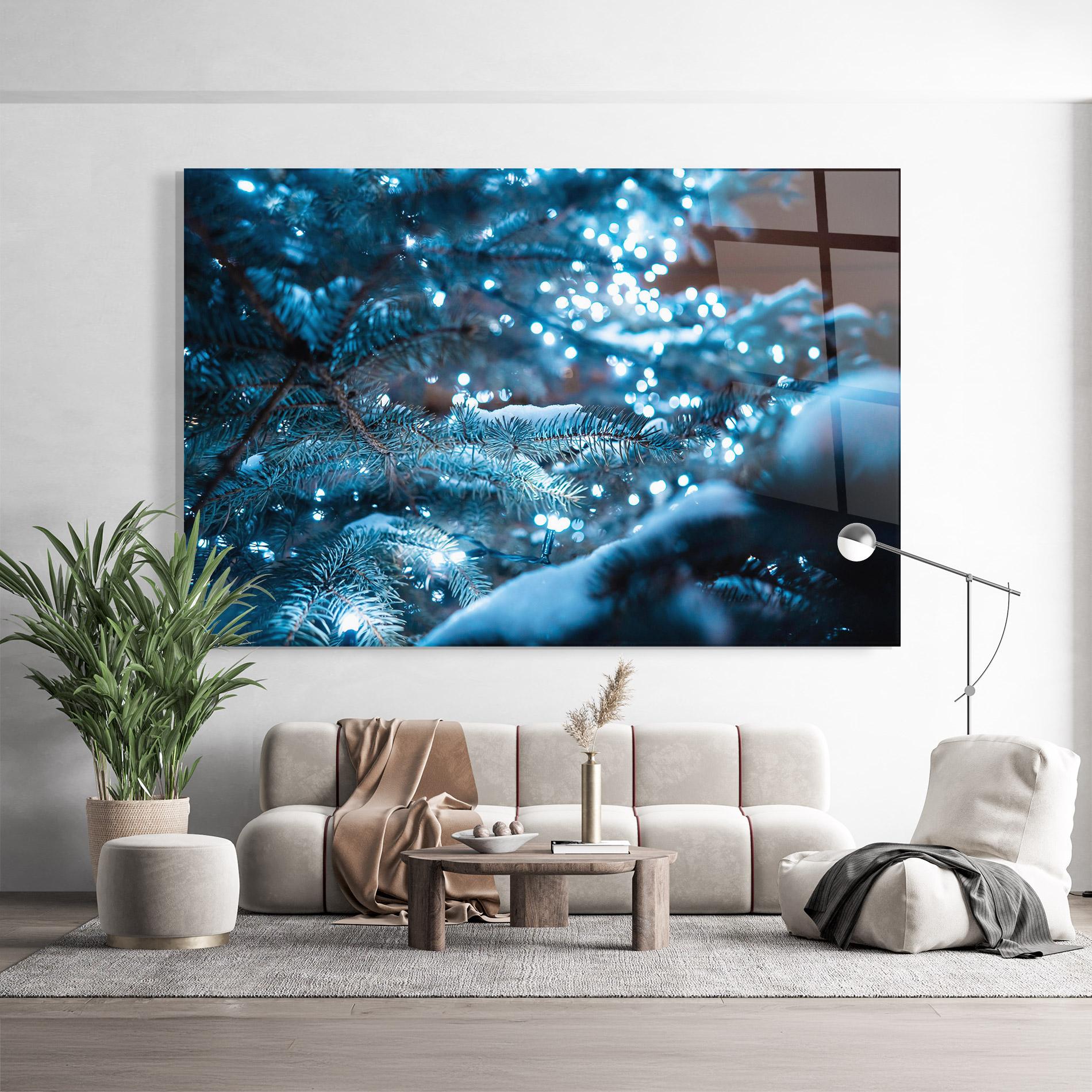 Üvegkép Blue Christmas Tree mockup 9