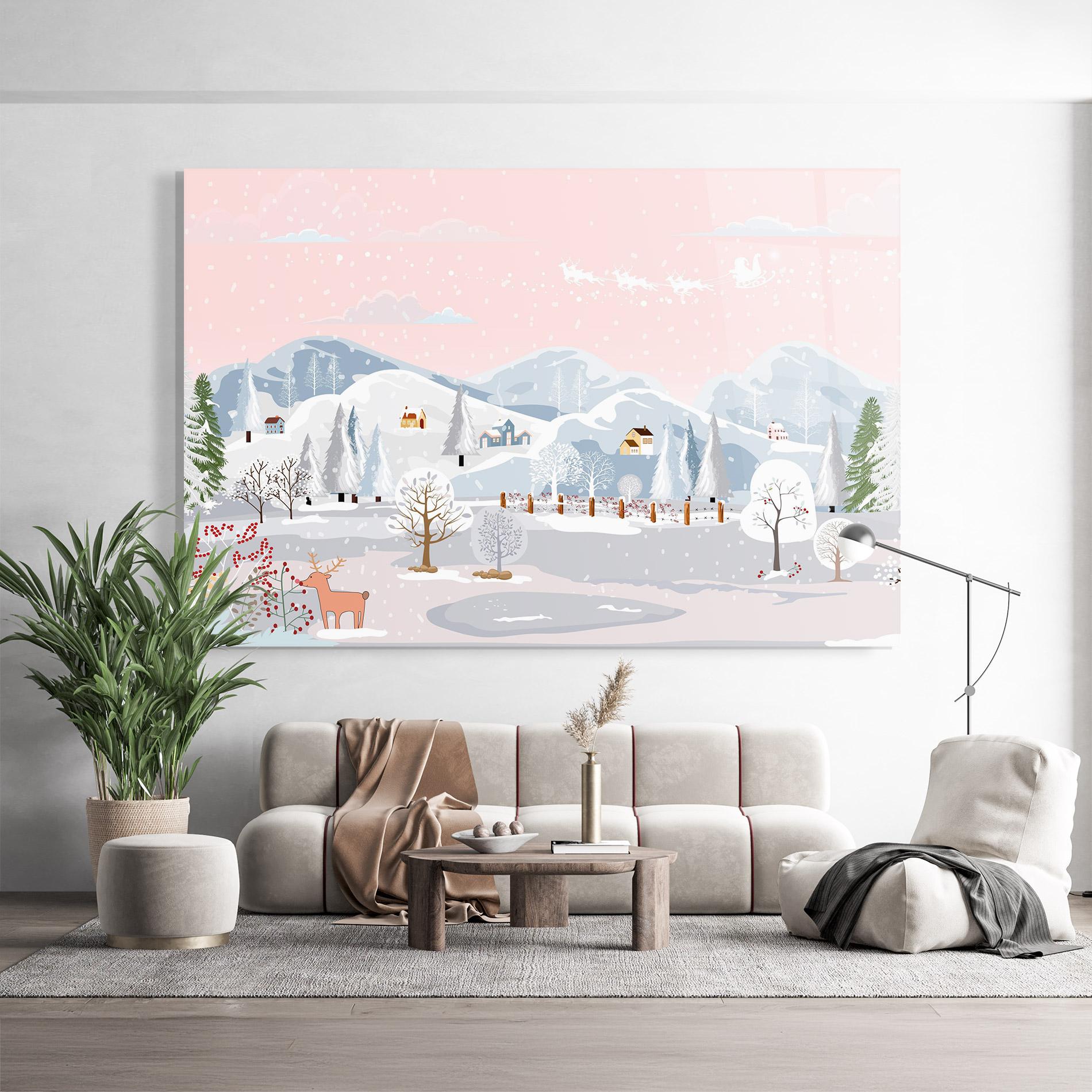 Üvegkép Pink Sky Winter mockup 9