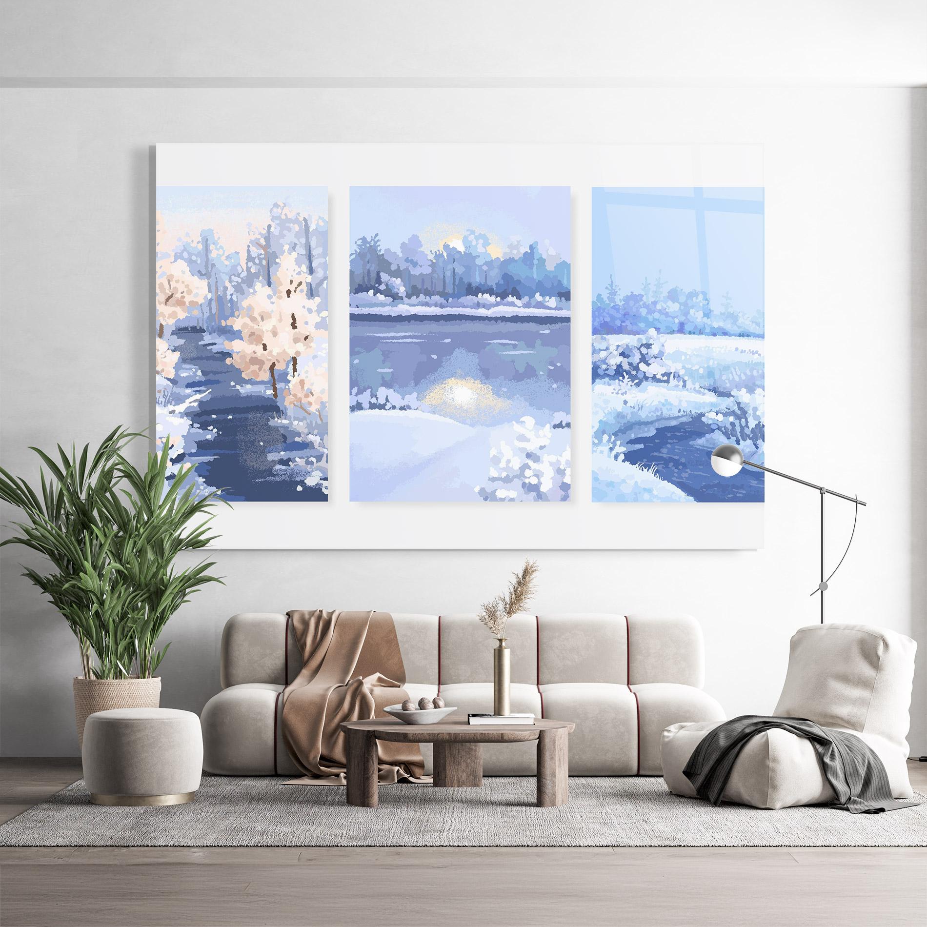 Üvegkép Winter_landscape_with_forest_and_field_vector_illustration14 mockup 9