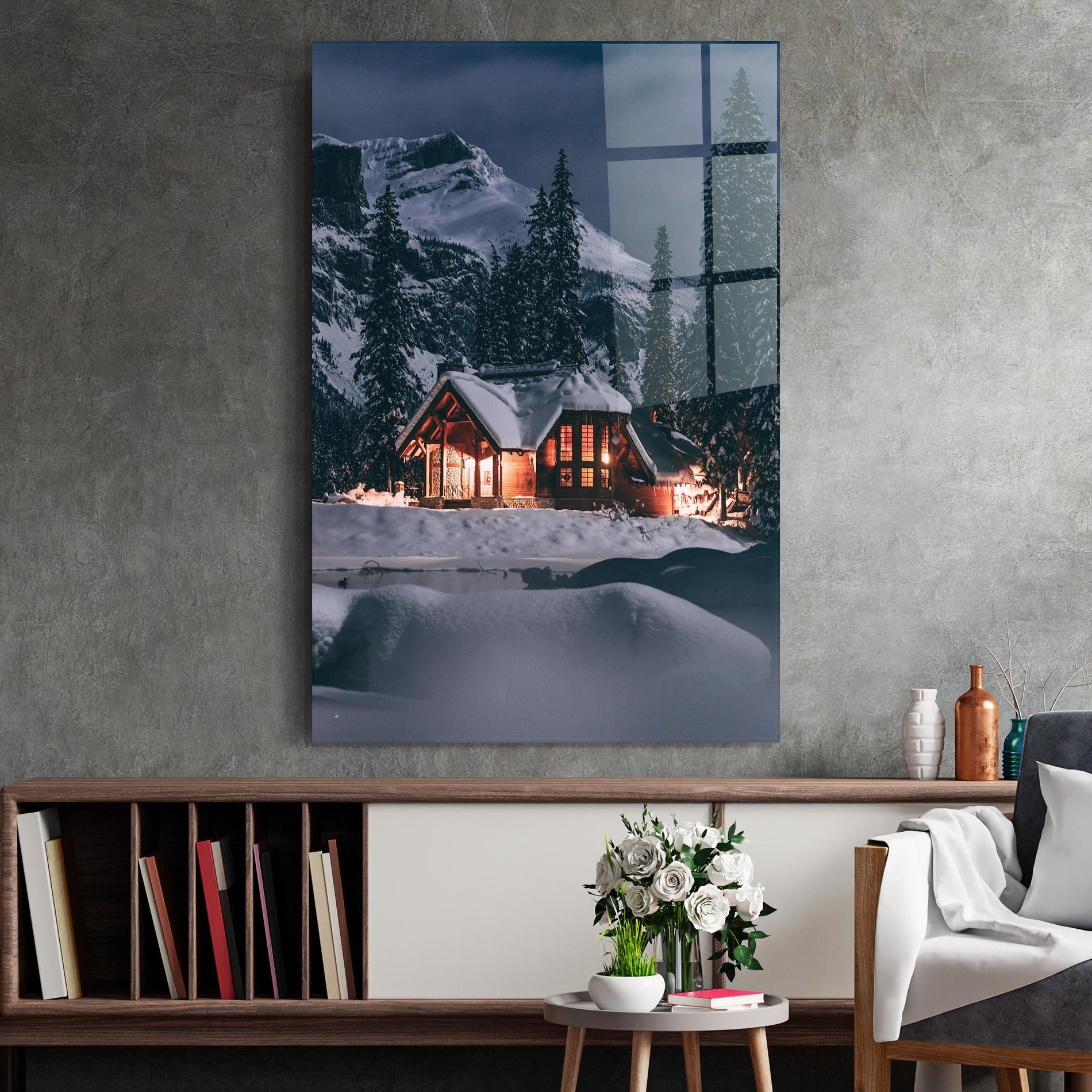 Üvegkép Winter House mockup 2