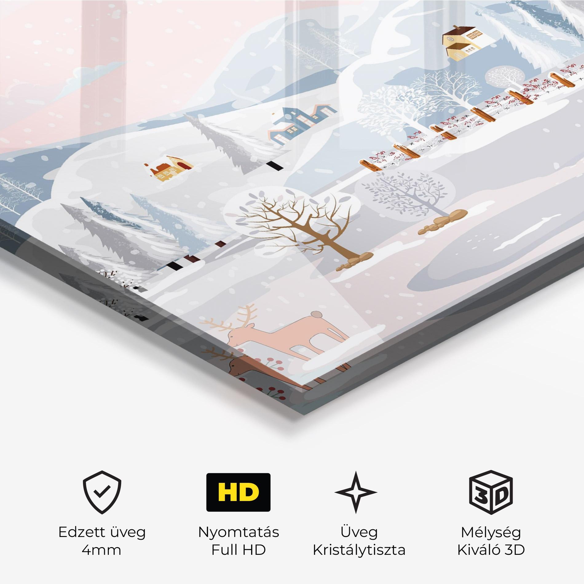 Üvegkép Pink Sky Winter mockup 3
