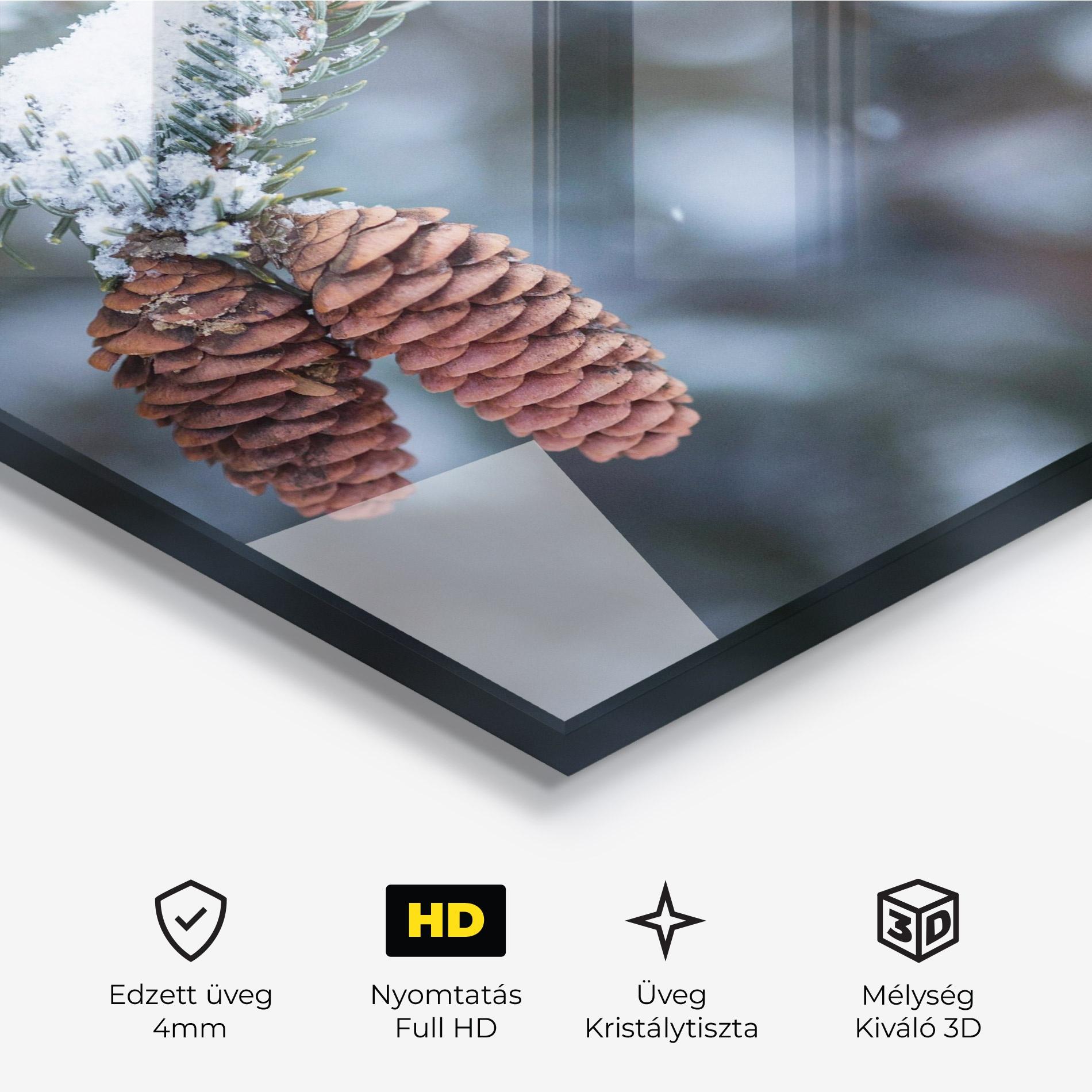 Üvegkép Winter Cones mockup 3