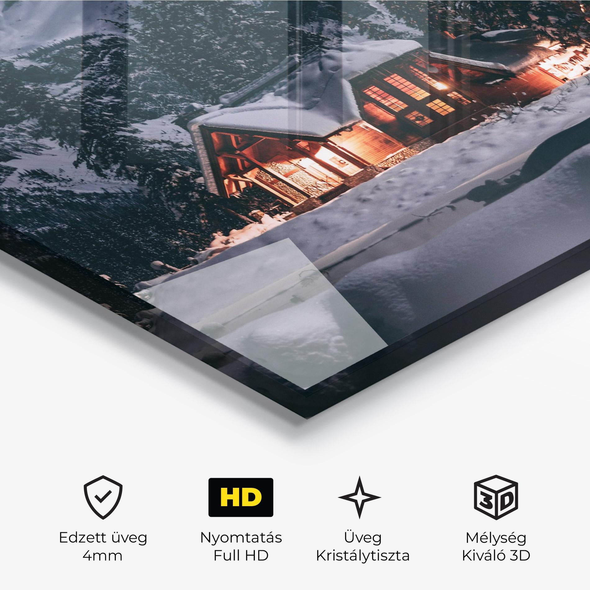 Üvegkép Winter House mockup 3