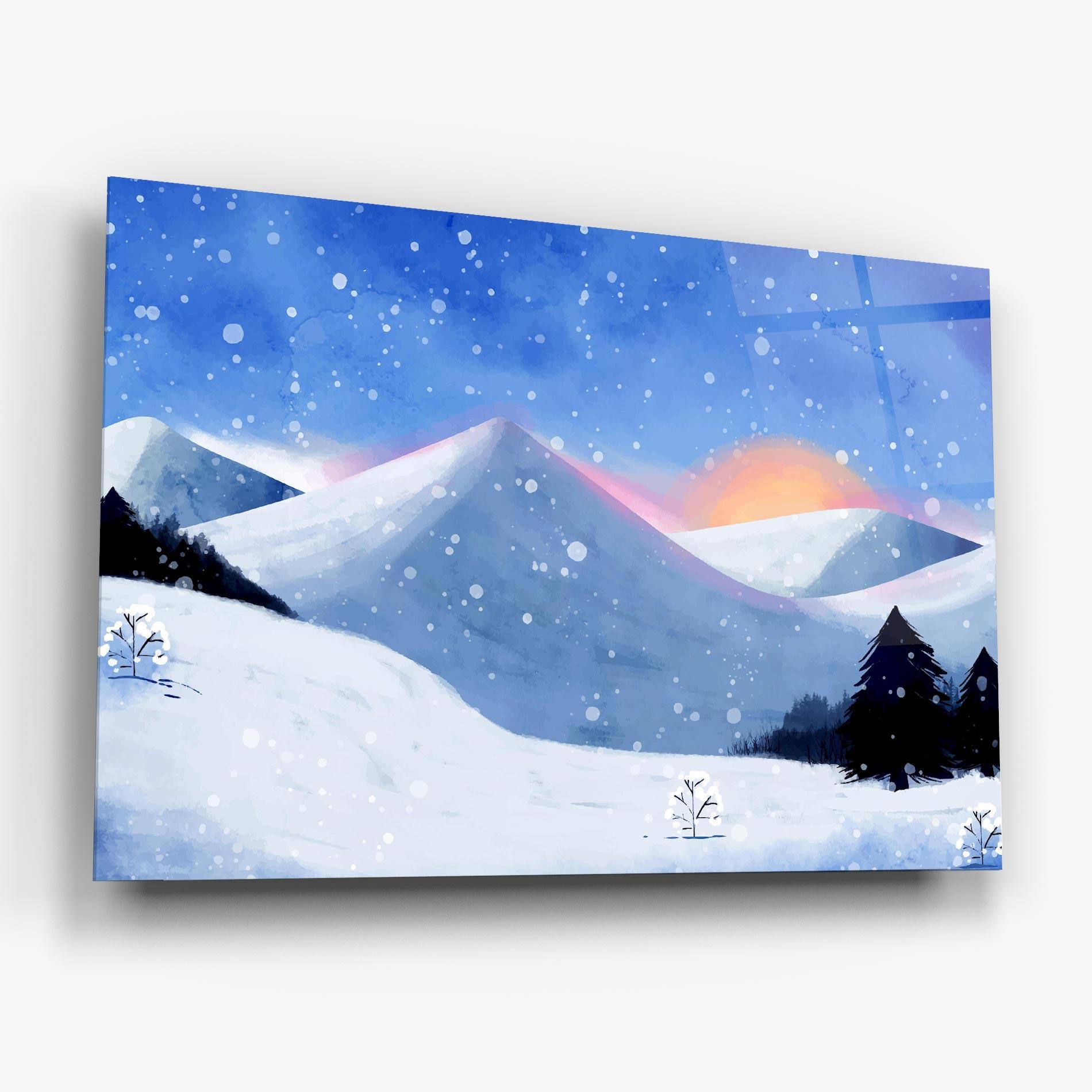 Üvegkép Mountain Snow Art mockup 6