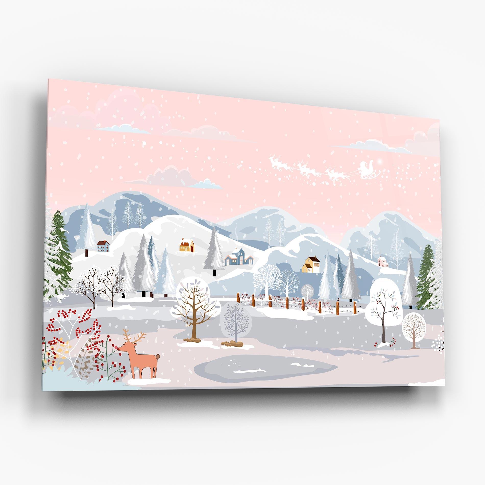 Üvegkép Pink Sky Winter mockup 6