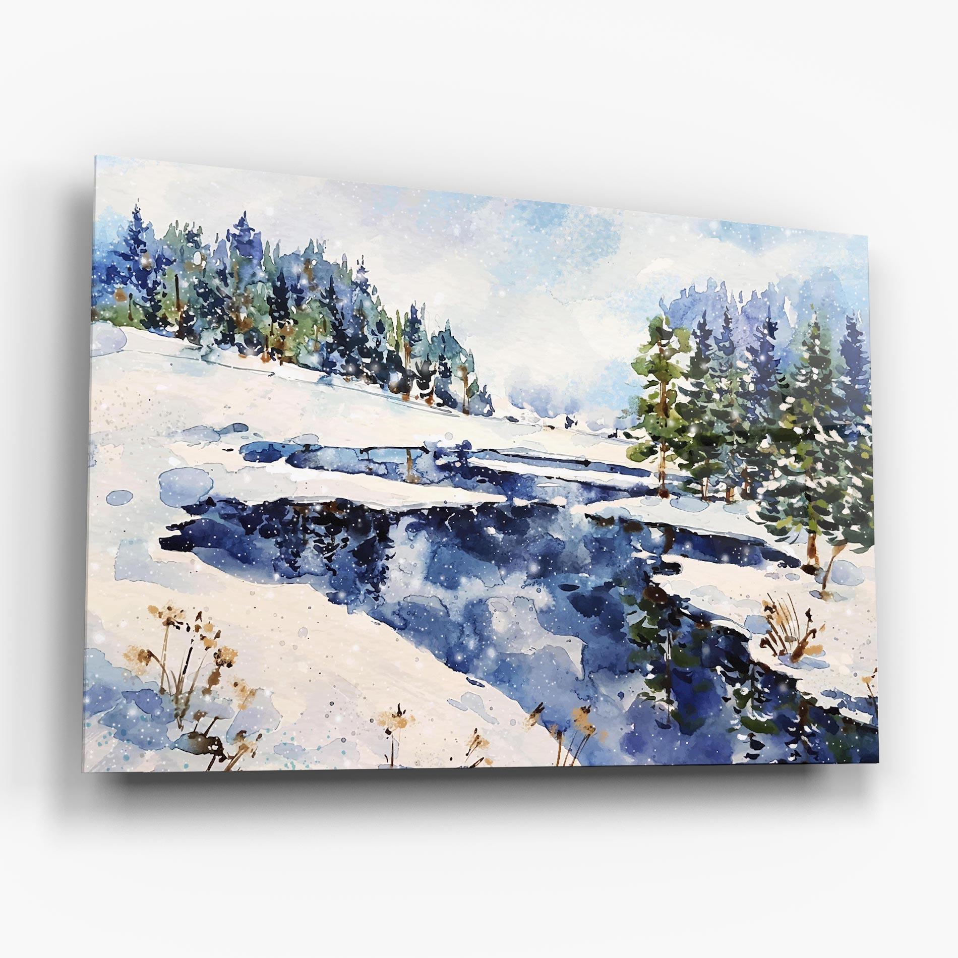 Üvegkép Winter Painting mockup 6