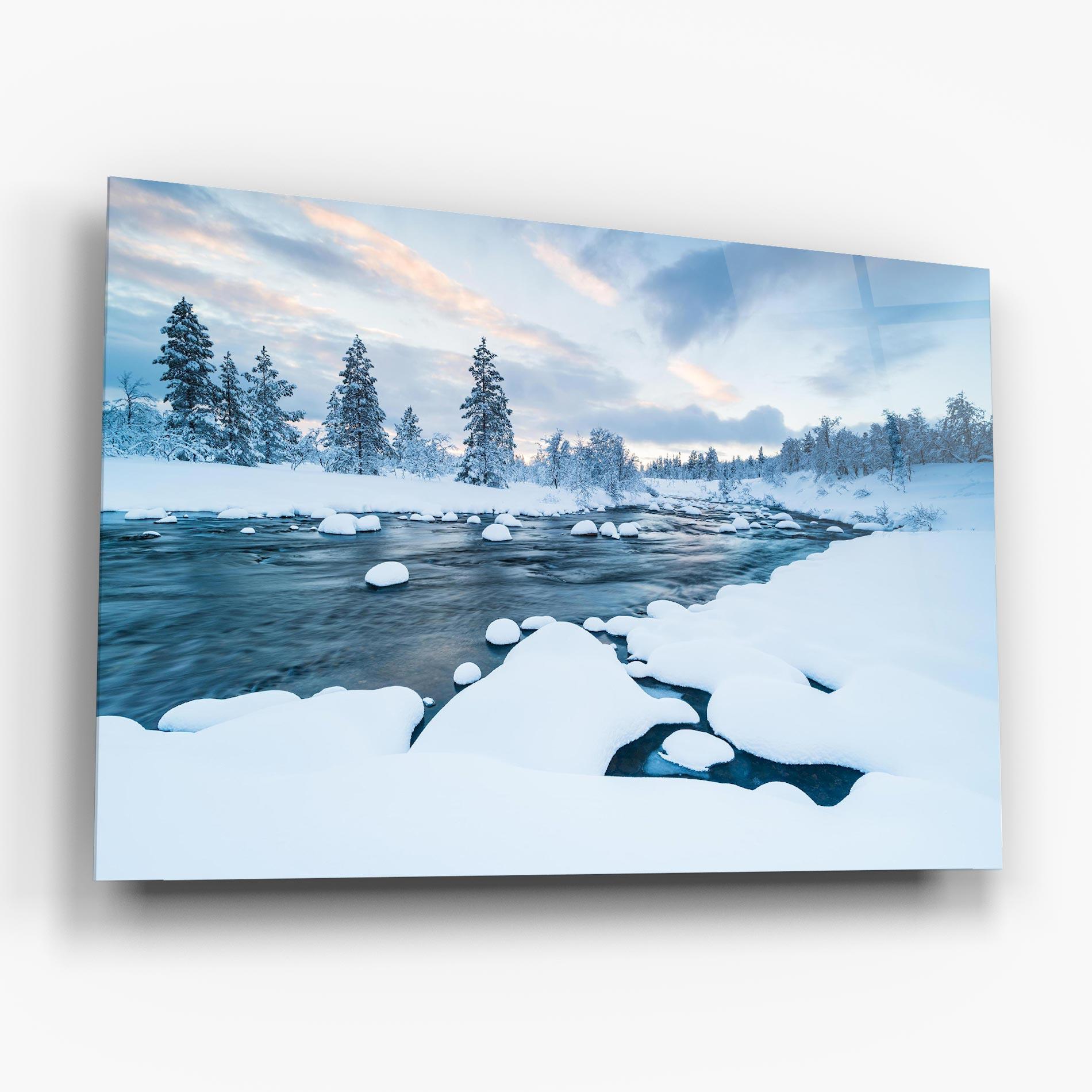 Üvegkép Winter River mockup 6
