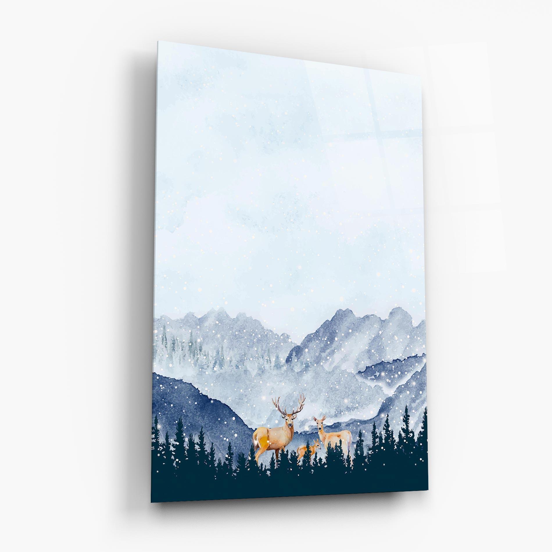 Üvegkép Winter Deers mockup 6