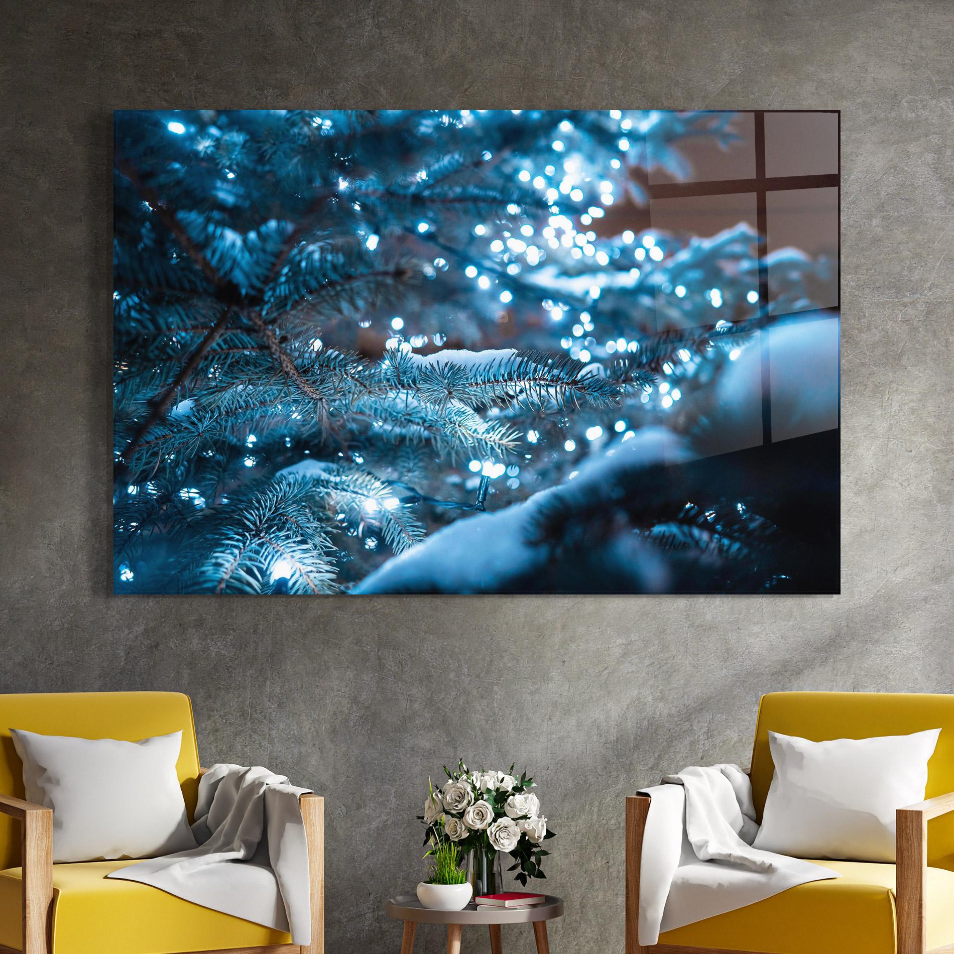 Üvegkép Blue Christmas Tree mockup 4