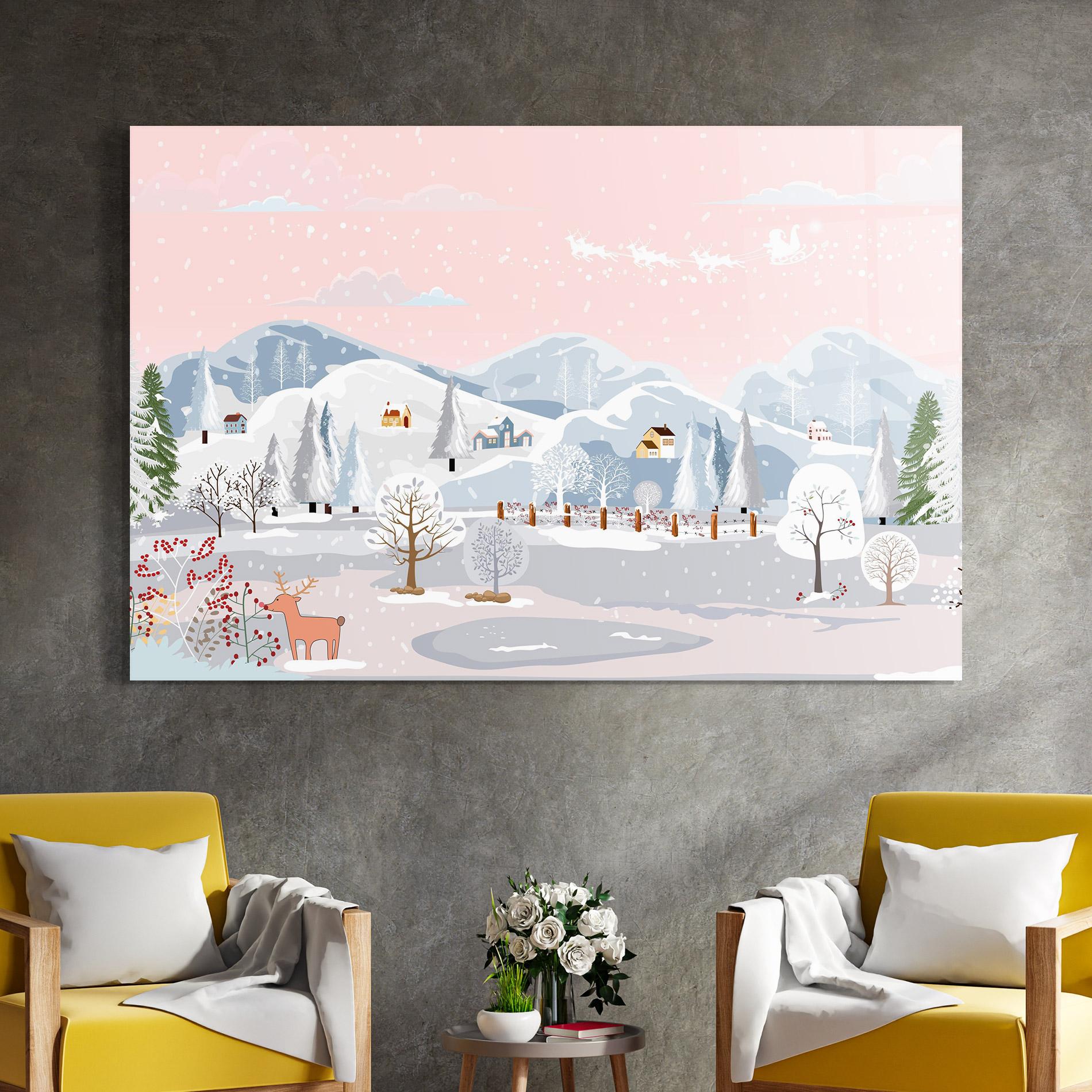 Üvegkép Pink Sky Winter mockup 4
