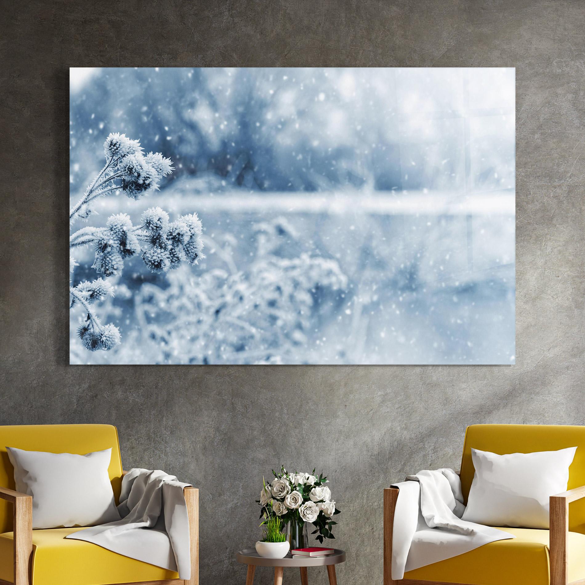 Üvegkép Pretty Winter Plants mockup 4