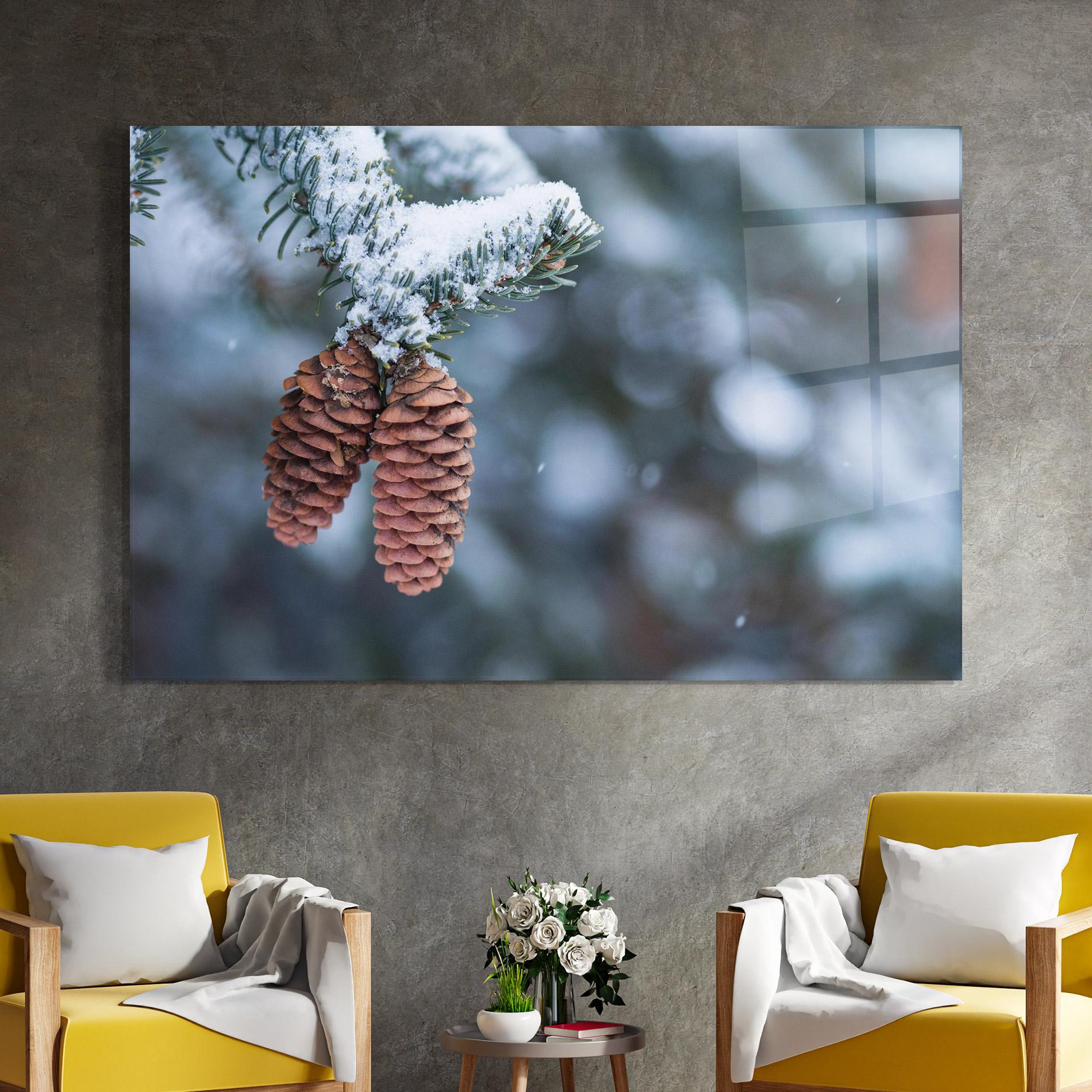 Üvegkép Winter Cones mockup 4