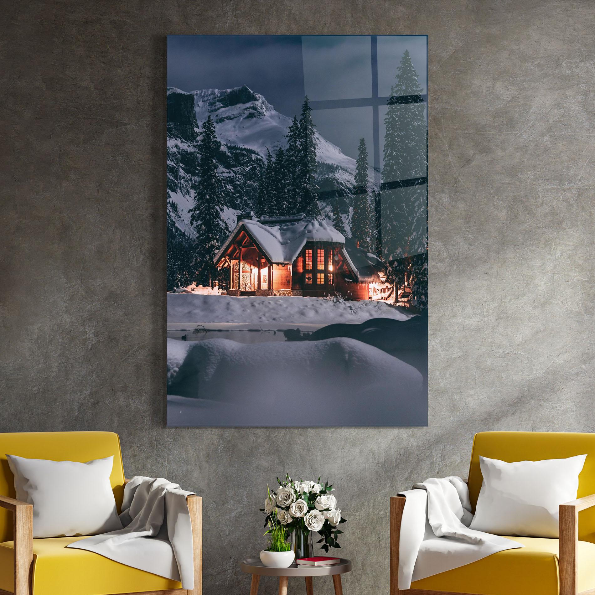 Üvegkép Winter House mockup 4