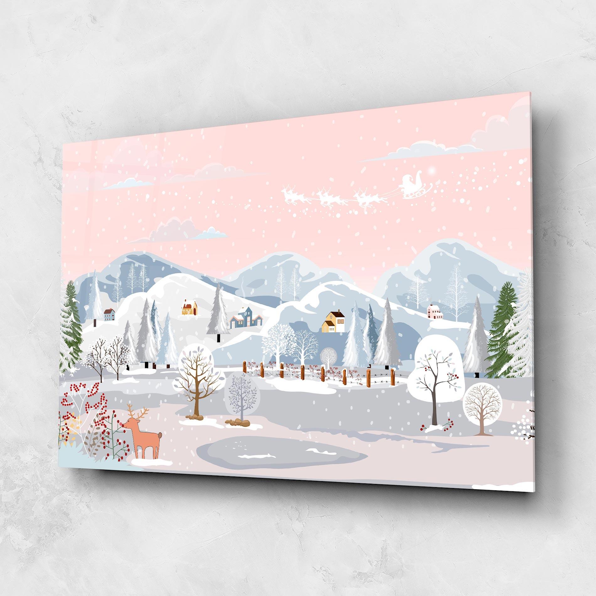 Üvegkép Pink Sky Winter mockup 1