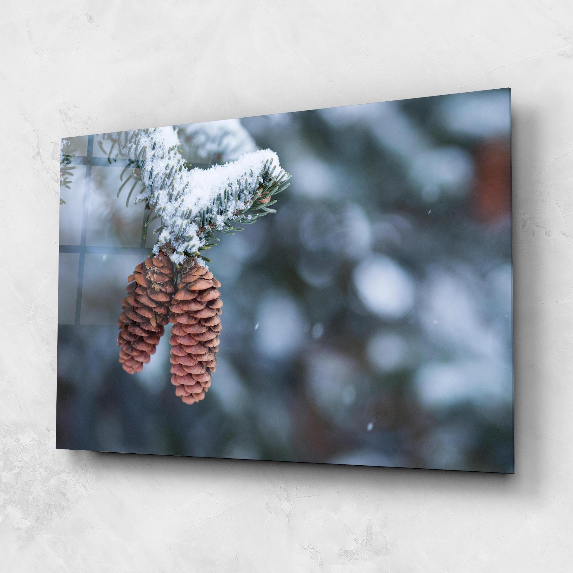 Üvegkép Winter Cones mockup 1