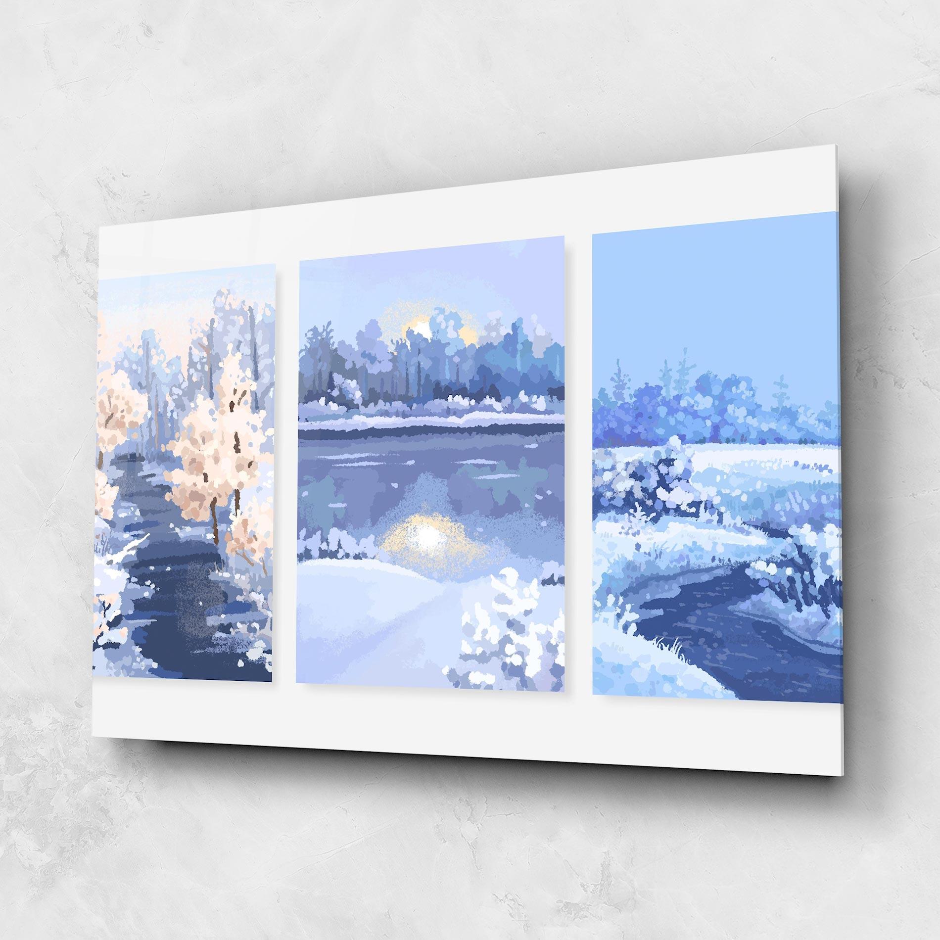 Üvegkép Winter_landscape_with_forest_and_field_vector_illustration14 mockup 1