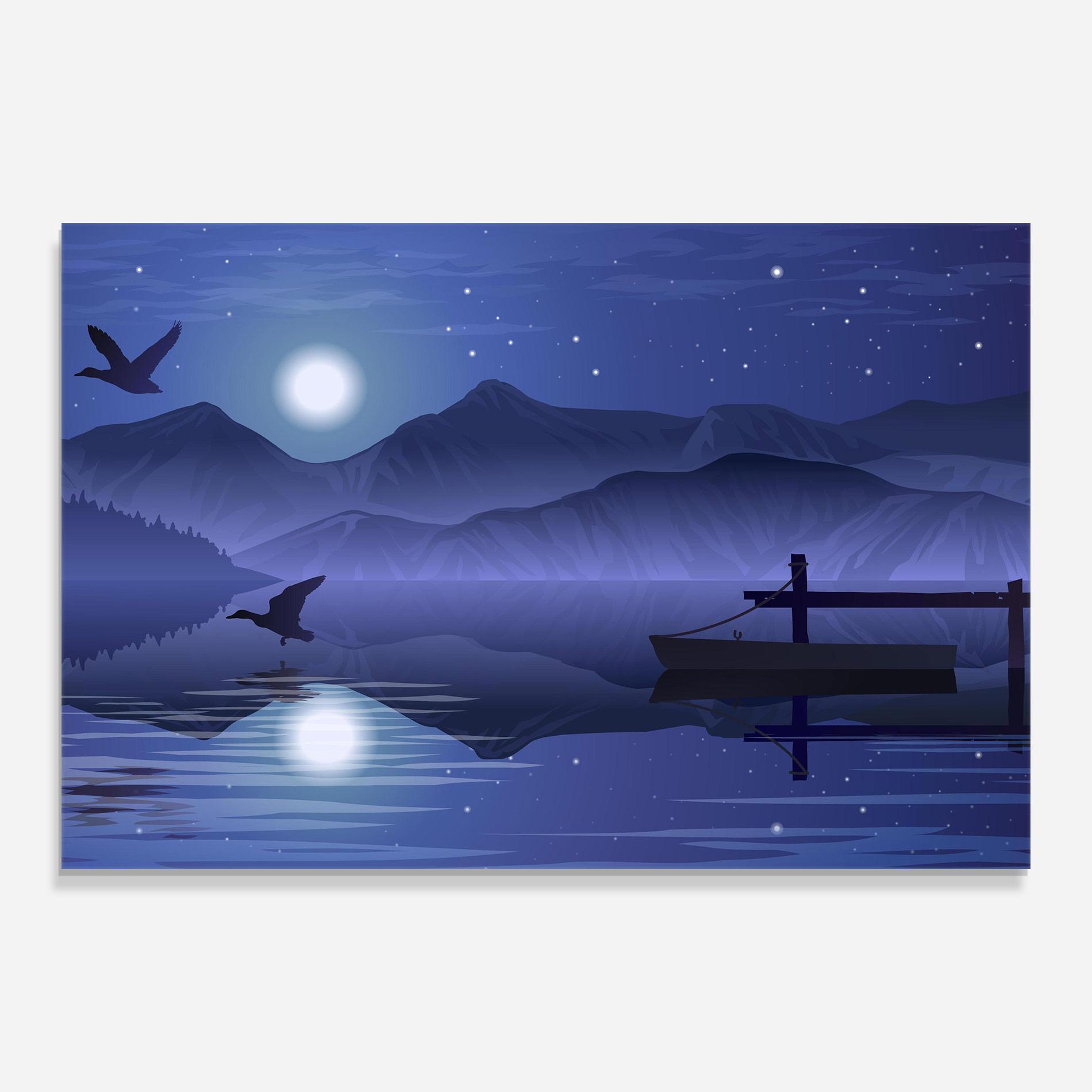 Üvegkép Lake Purple Night mockup 0