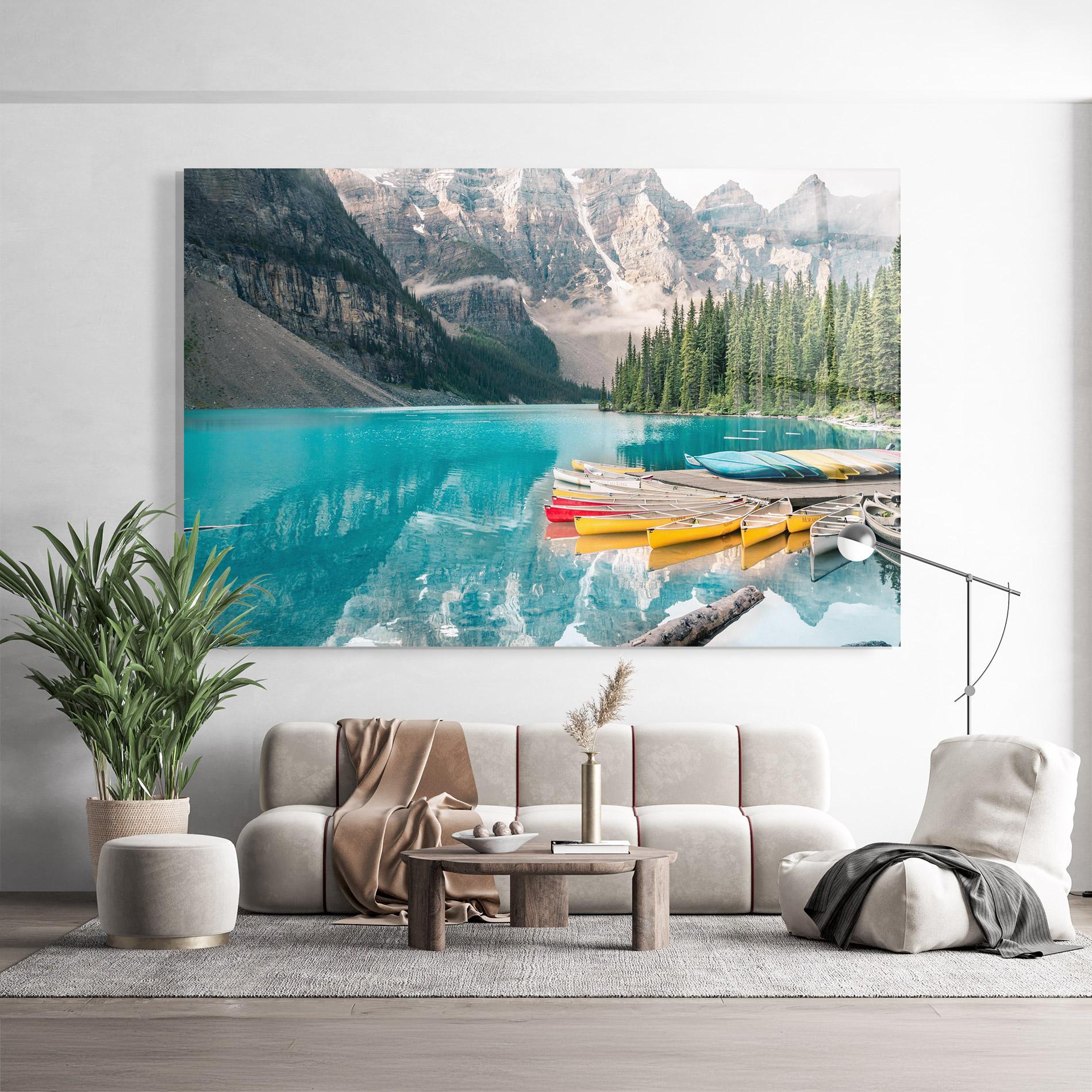 Üvegkép Beautiful Moraine Lake mockup 9