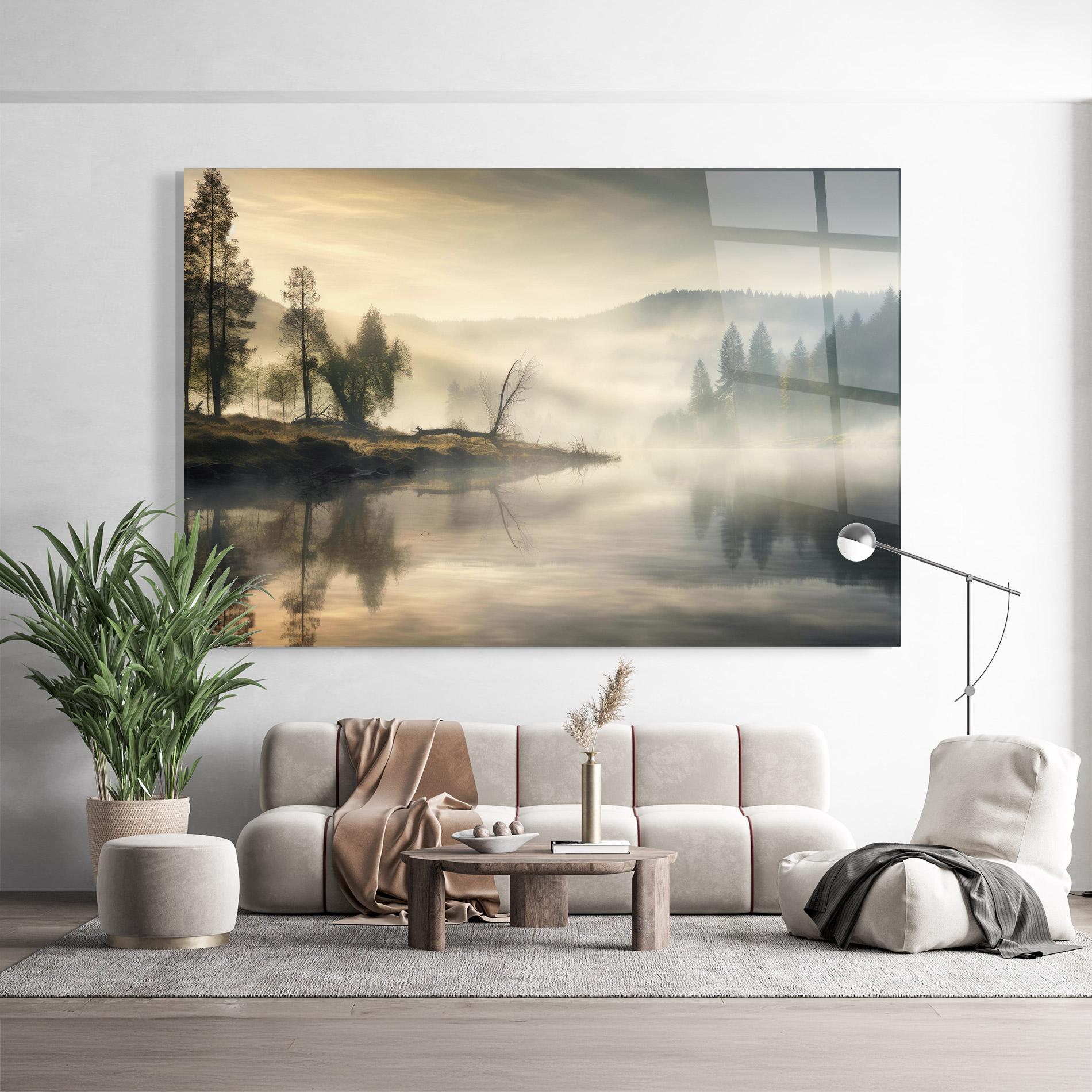 Üvegkép Foggy Morning mockup 9