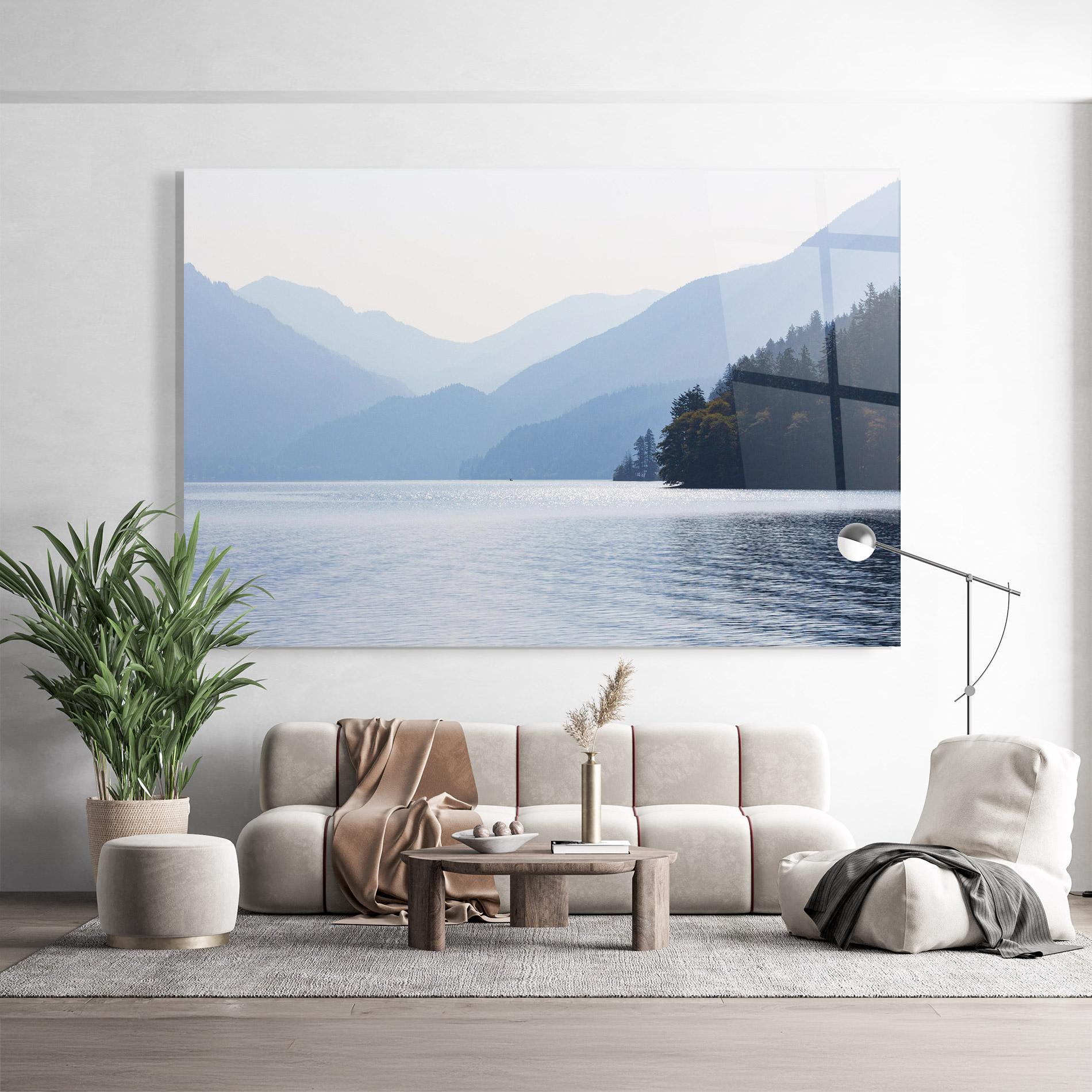 Üvegkép Grey Lake View mockup 9