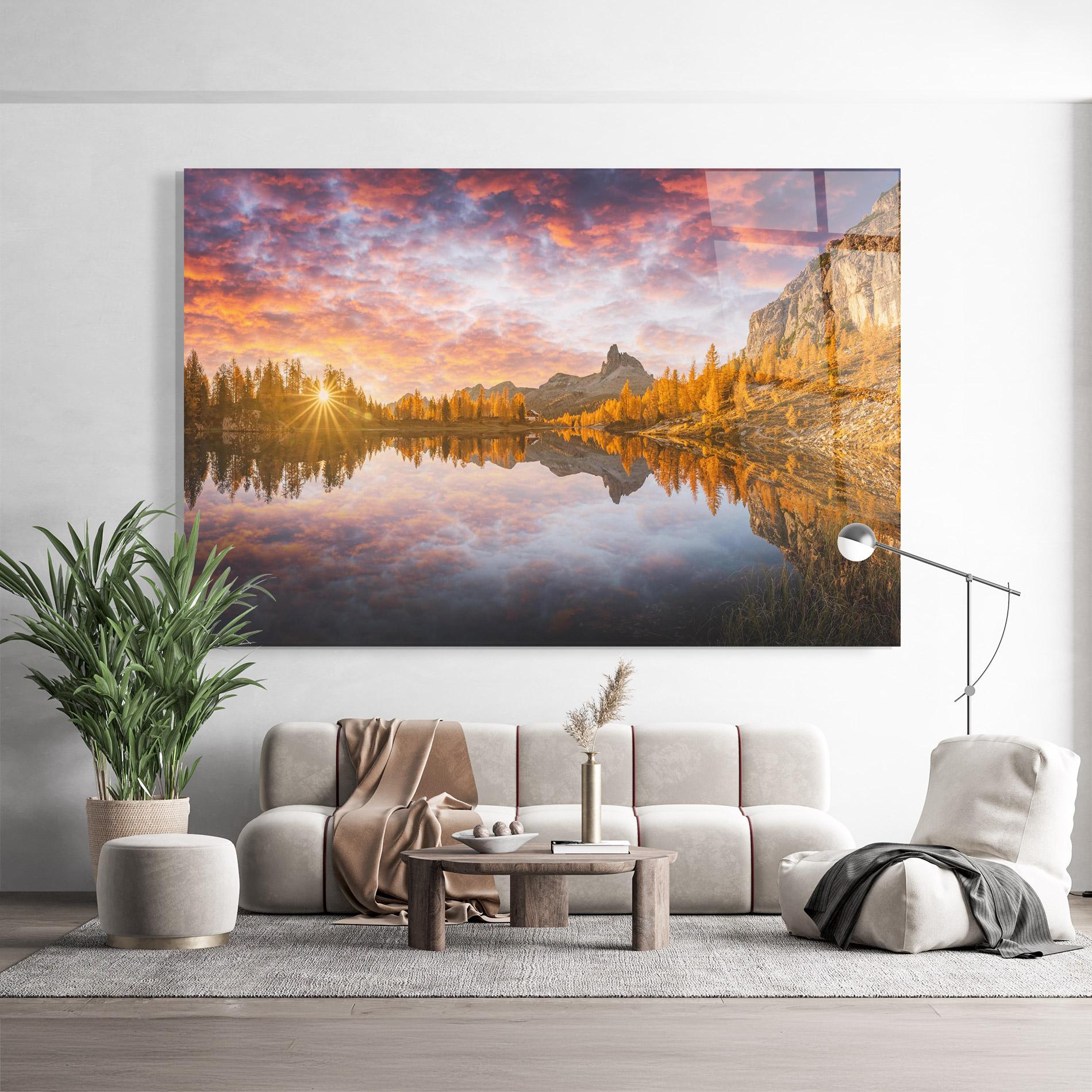 Üvegkép Yellow Light Lake mockup 9