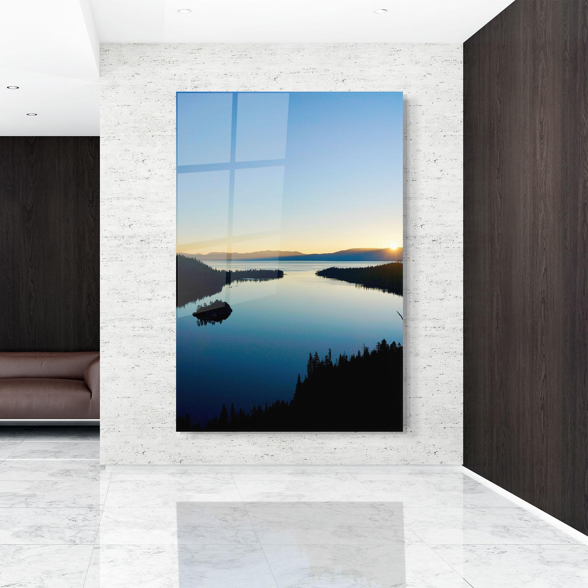 Üvegkép Blue Sky Lake mockup 9