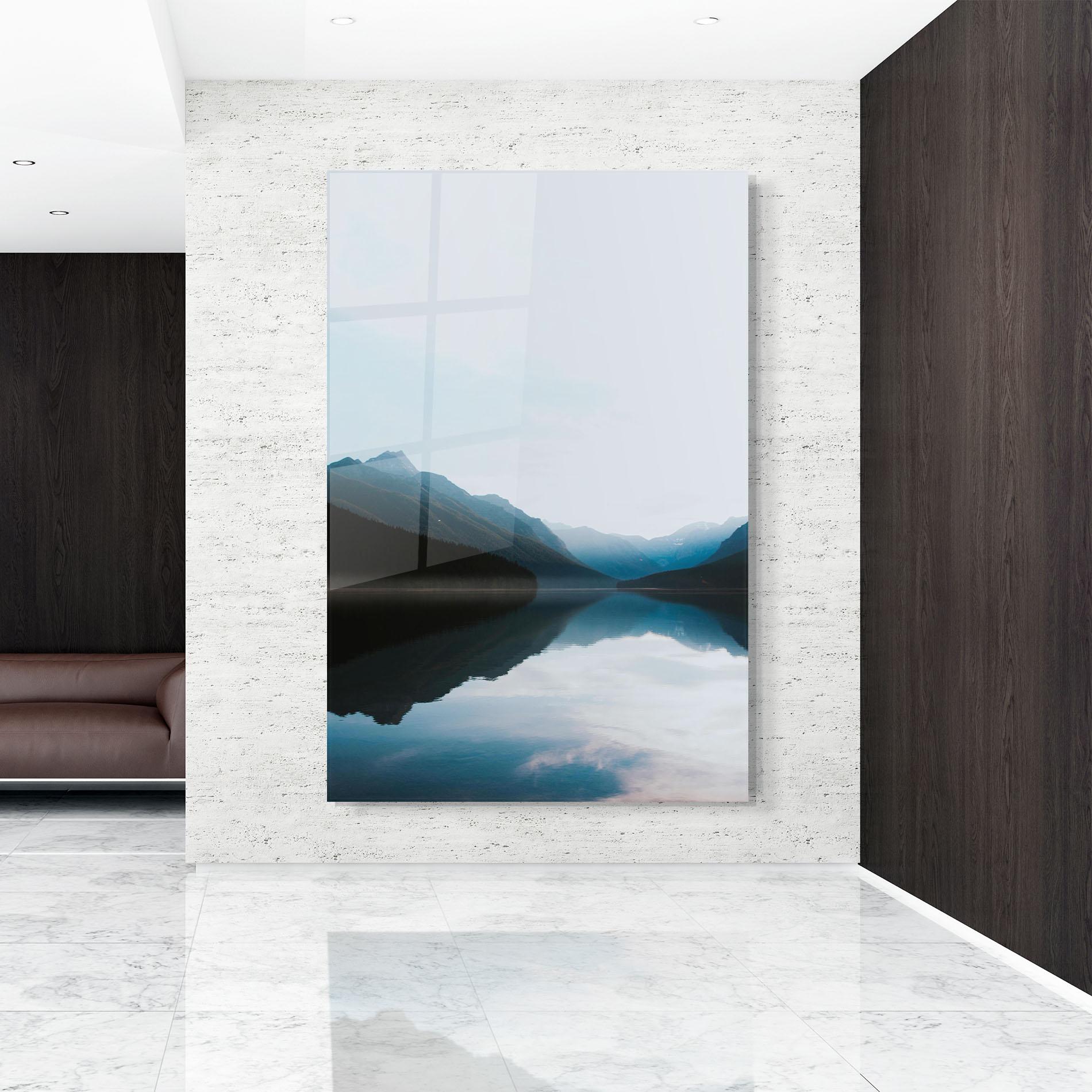 Üvegkép Foggy Blue Light mockup 9