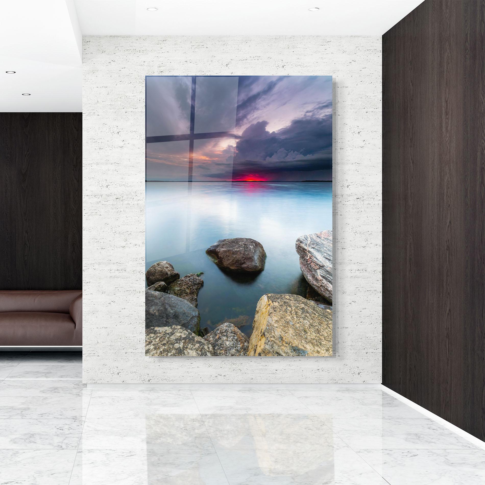 Üvegkép Lake Sunset mockup 9