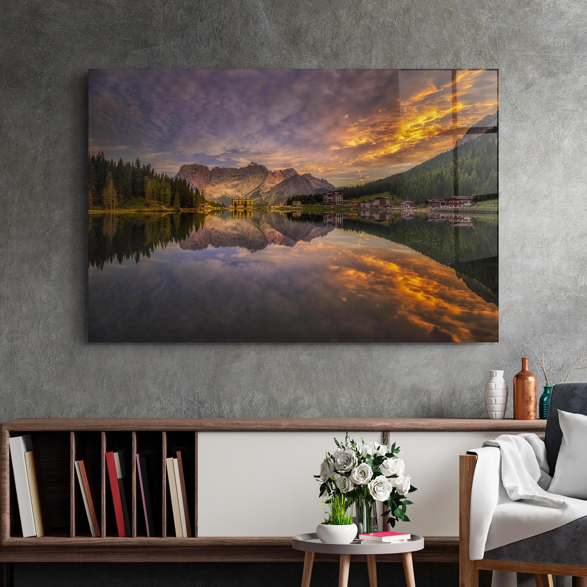 Üvegkép Misurina Sunset mockup 2