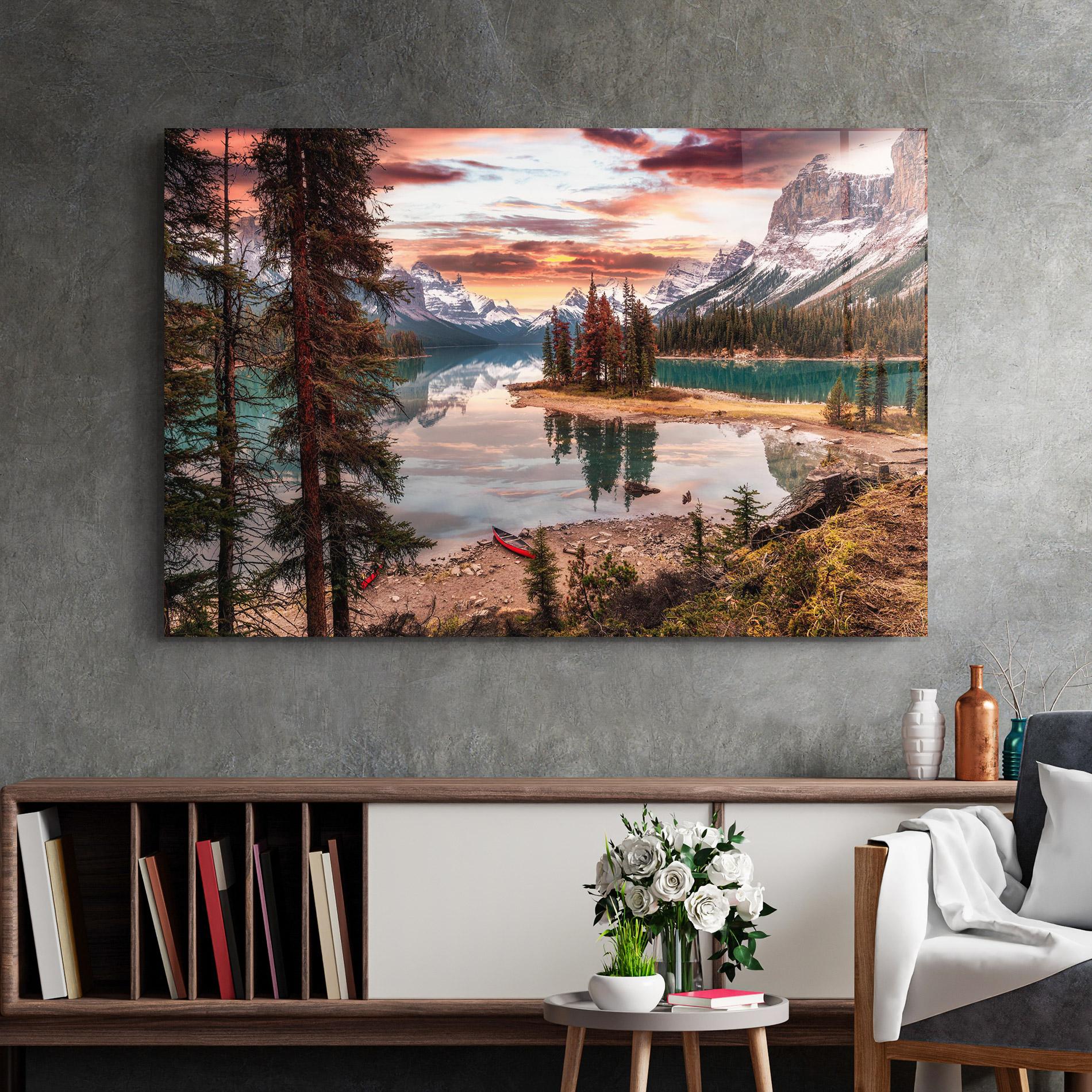 Üvegkép Sunset Lake View mockup 2