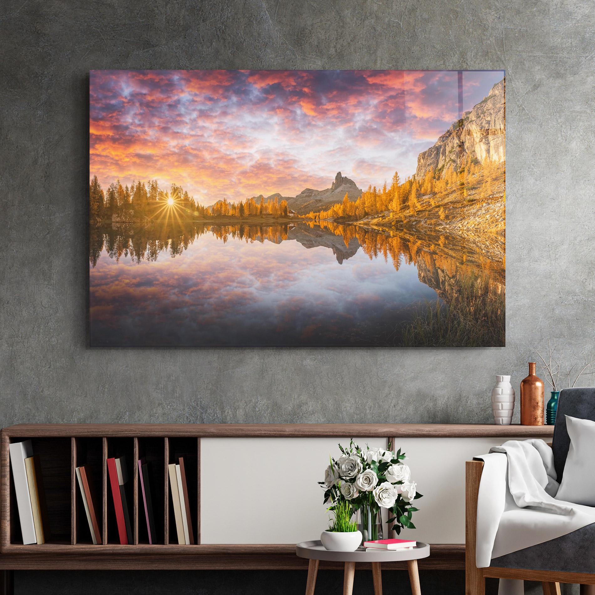 Üvegkép Yellow Light Lake mockup 2